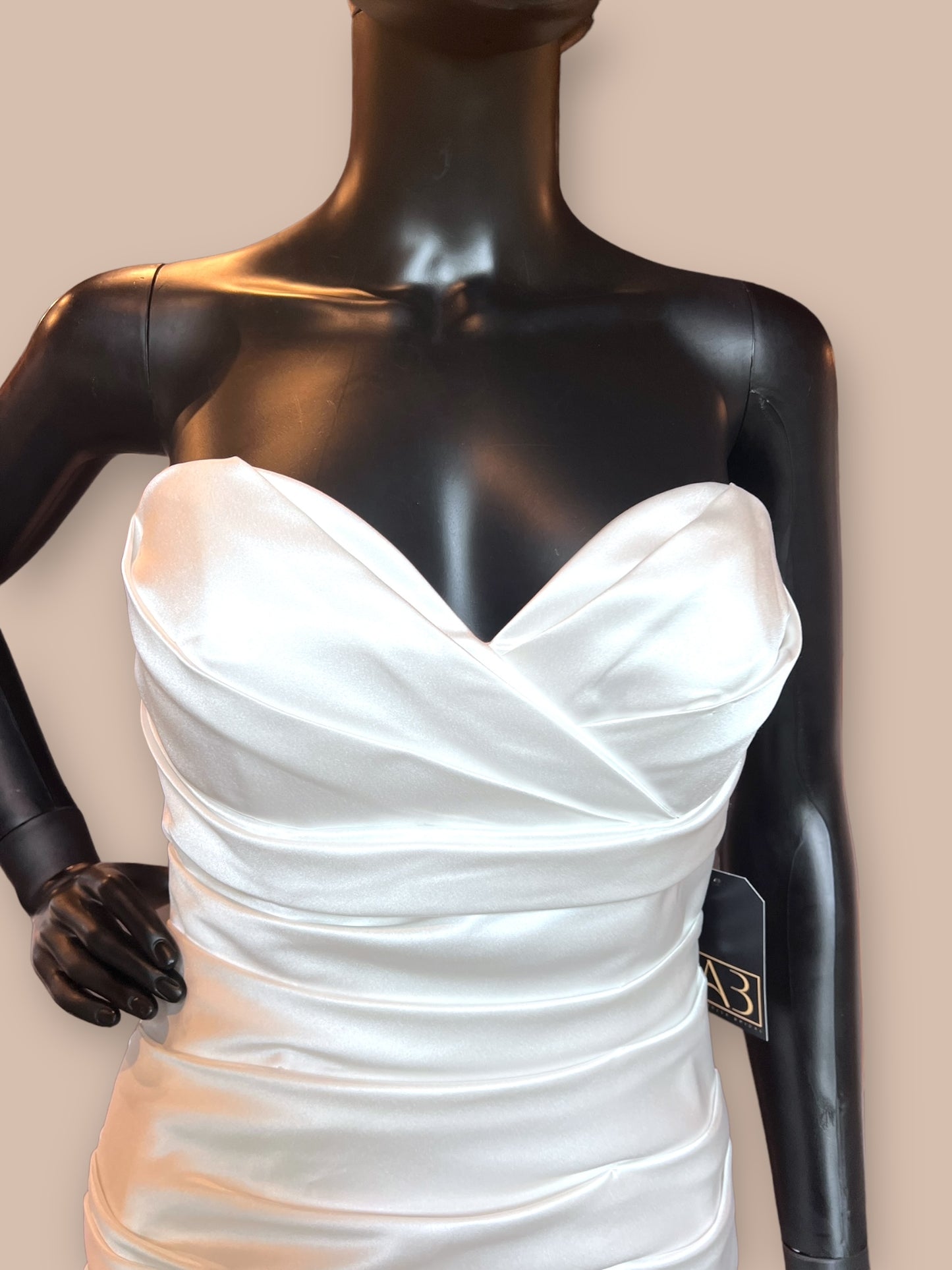 Duchess Satin Cascade Ruche - Symphony Wedding Gown