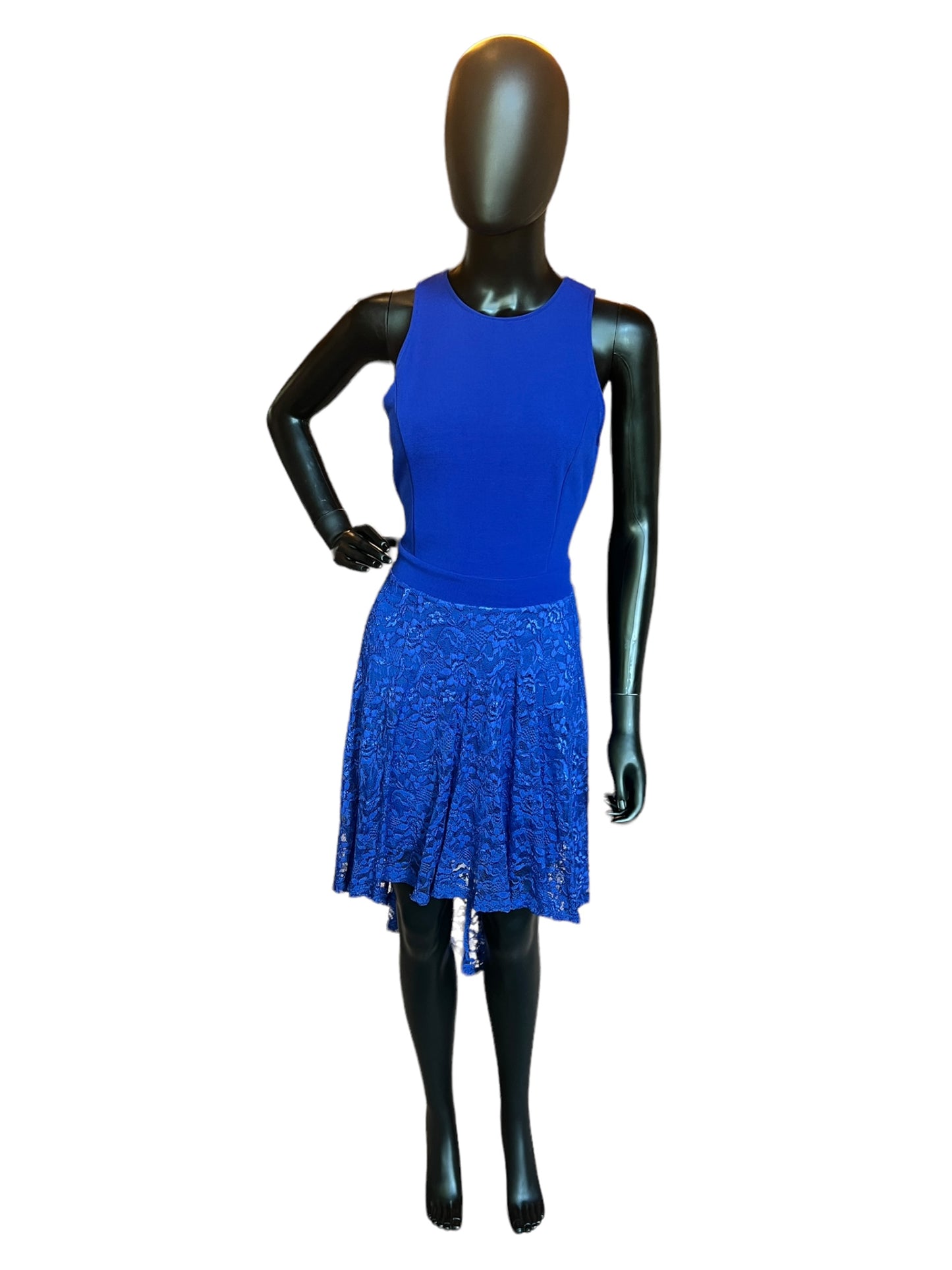 Lush Royal Blue Lace Short Dress