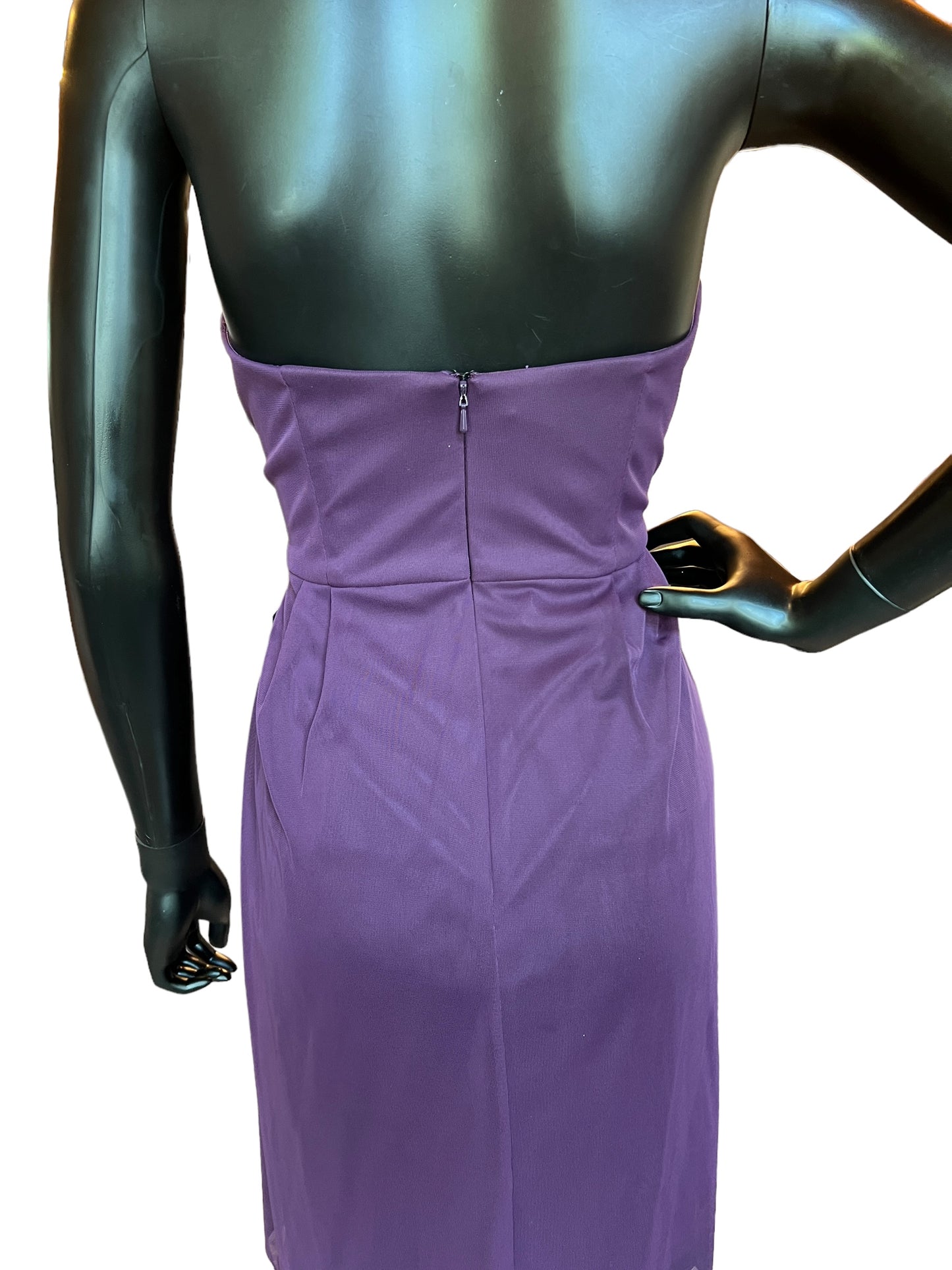 Plum Chiffon Sweetheart Short Dress