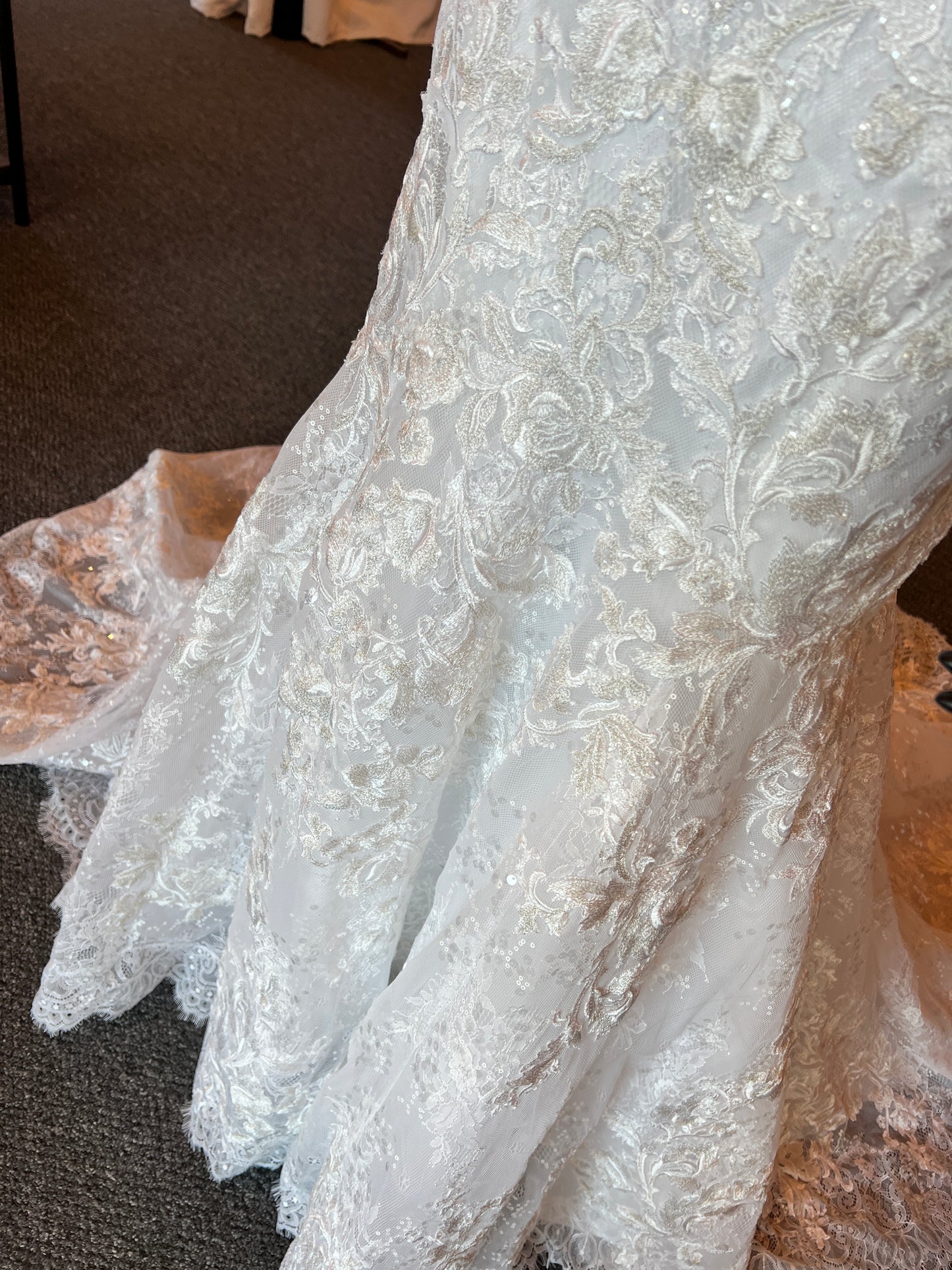 White Lace Mermaid Mori Lee Wedding Gown