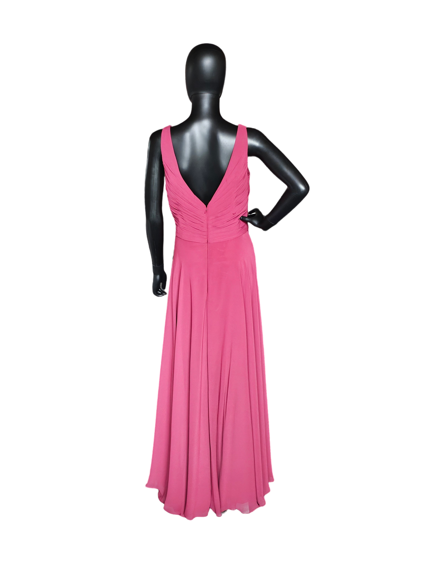 Watters Marsala Crinkle Chiffon Formal Gown