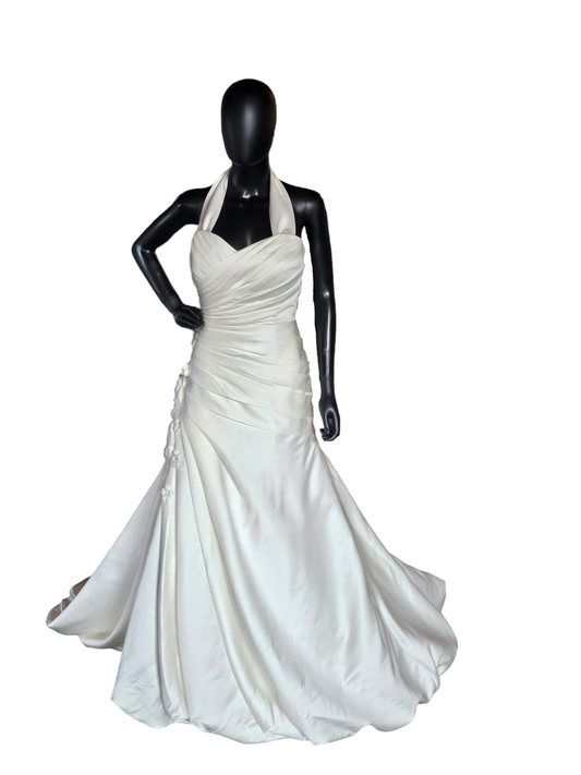 Ivory Side Sweep Bubble Skirt Wedding Gown