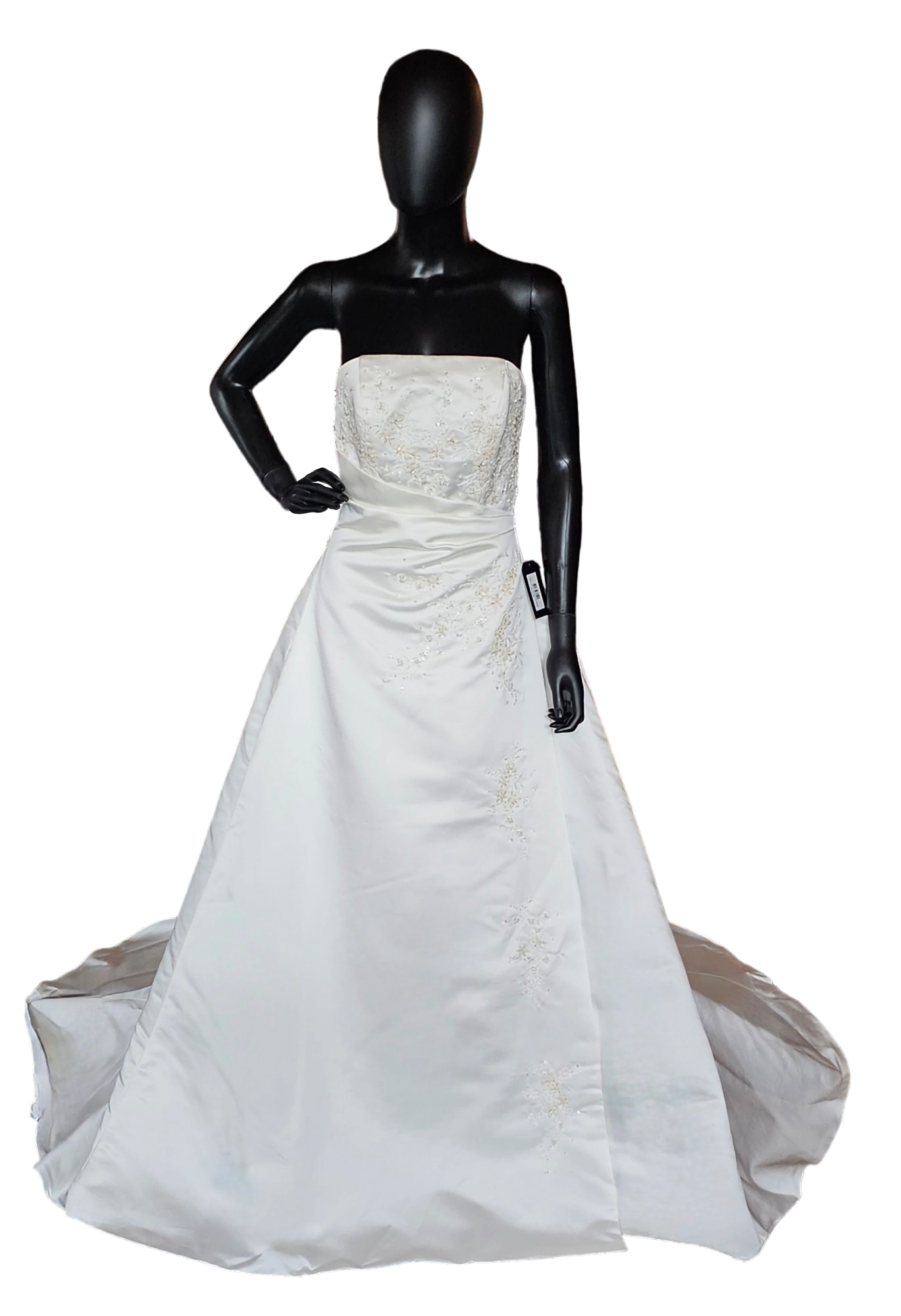 Satin Side Sweep Ivory Wedding Gown