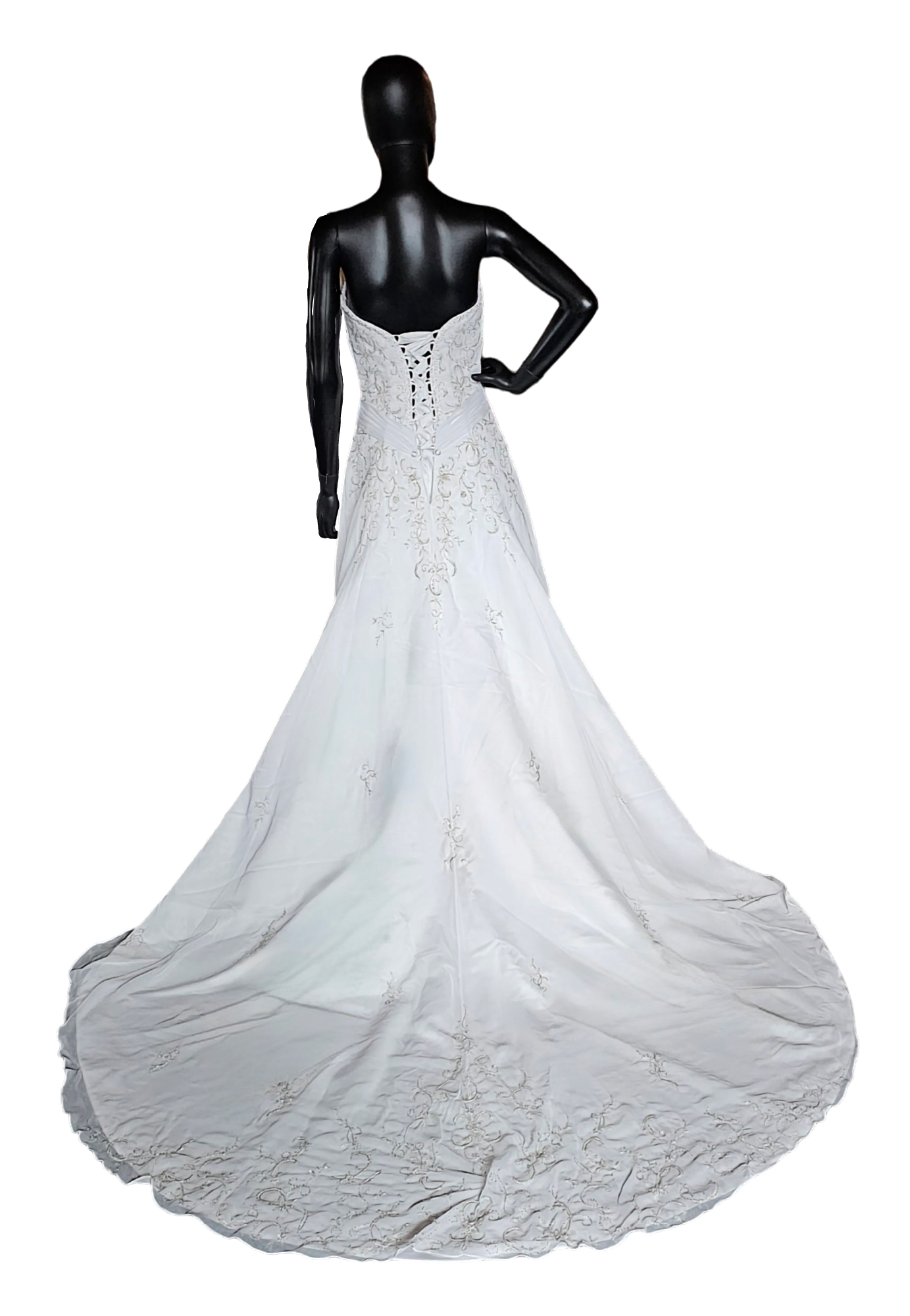 Mori Lee White Embroidered Wedding Gown