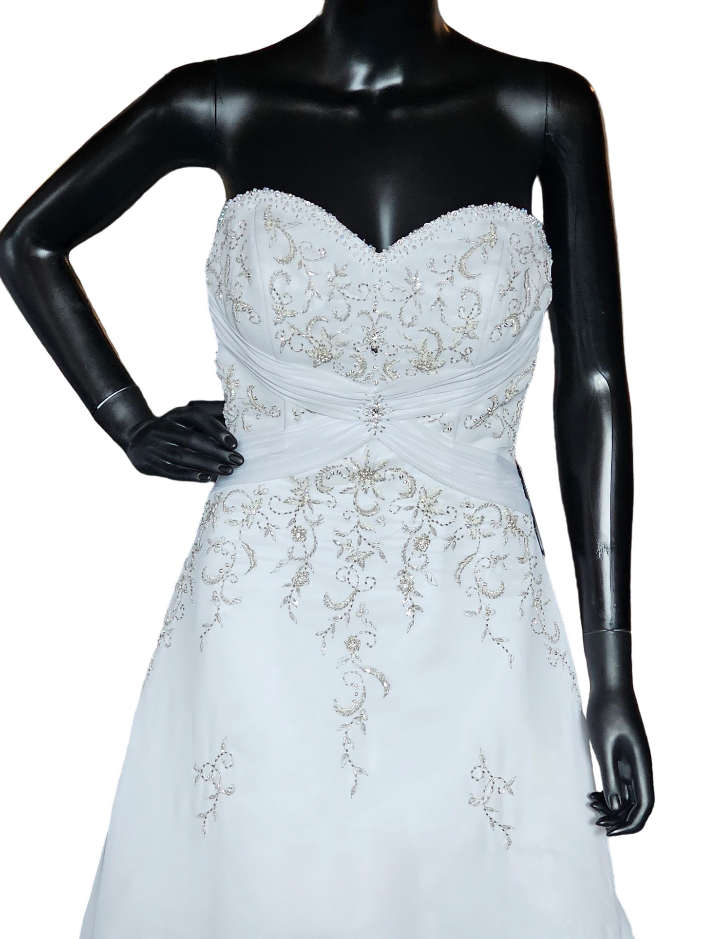 Mori Lee White Embroidered Wedding Gown