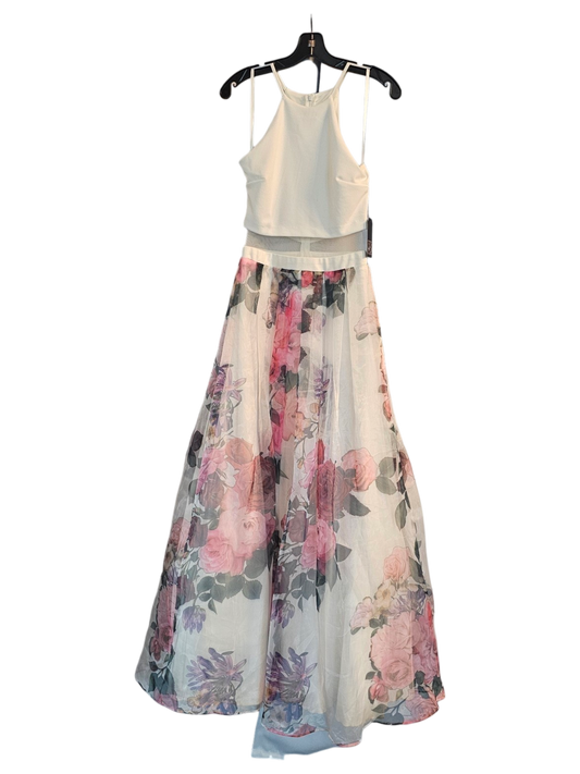 Floral Skirt Illusion Mid-drift Maxi Dress - B. Darlin