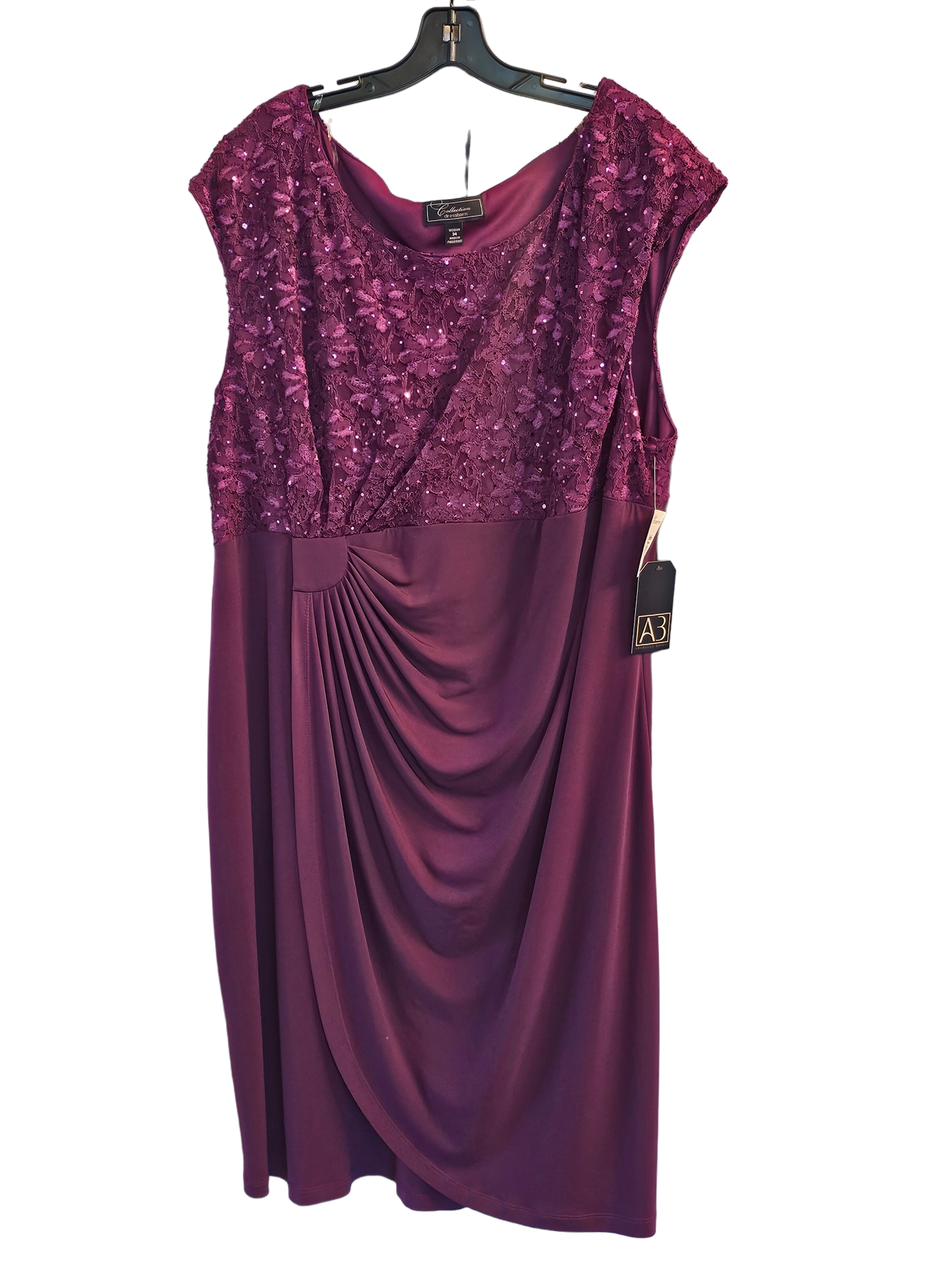 Fuchsia Side Sweep Cocktail Dress / Party Dress - Dress Barn Collection