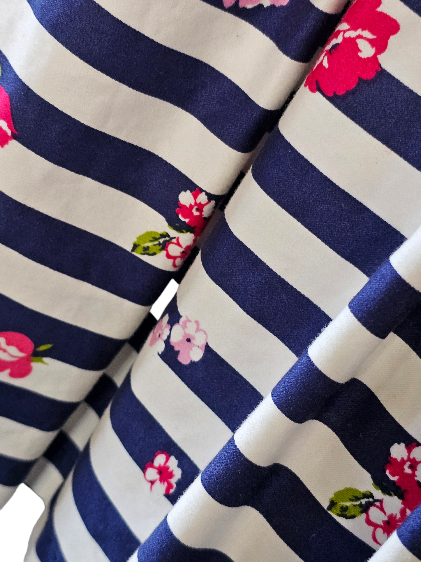 Navy Stripe/Pink Flower Childs Dress