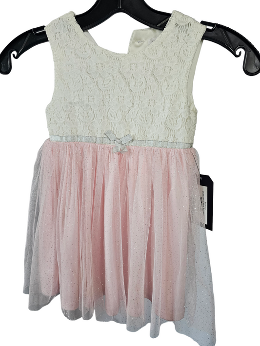 Childs White/Pink Sparkle Dress