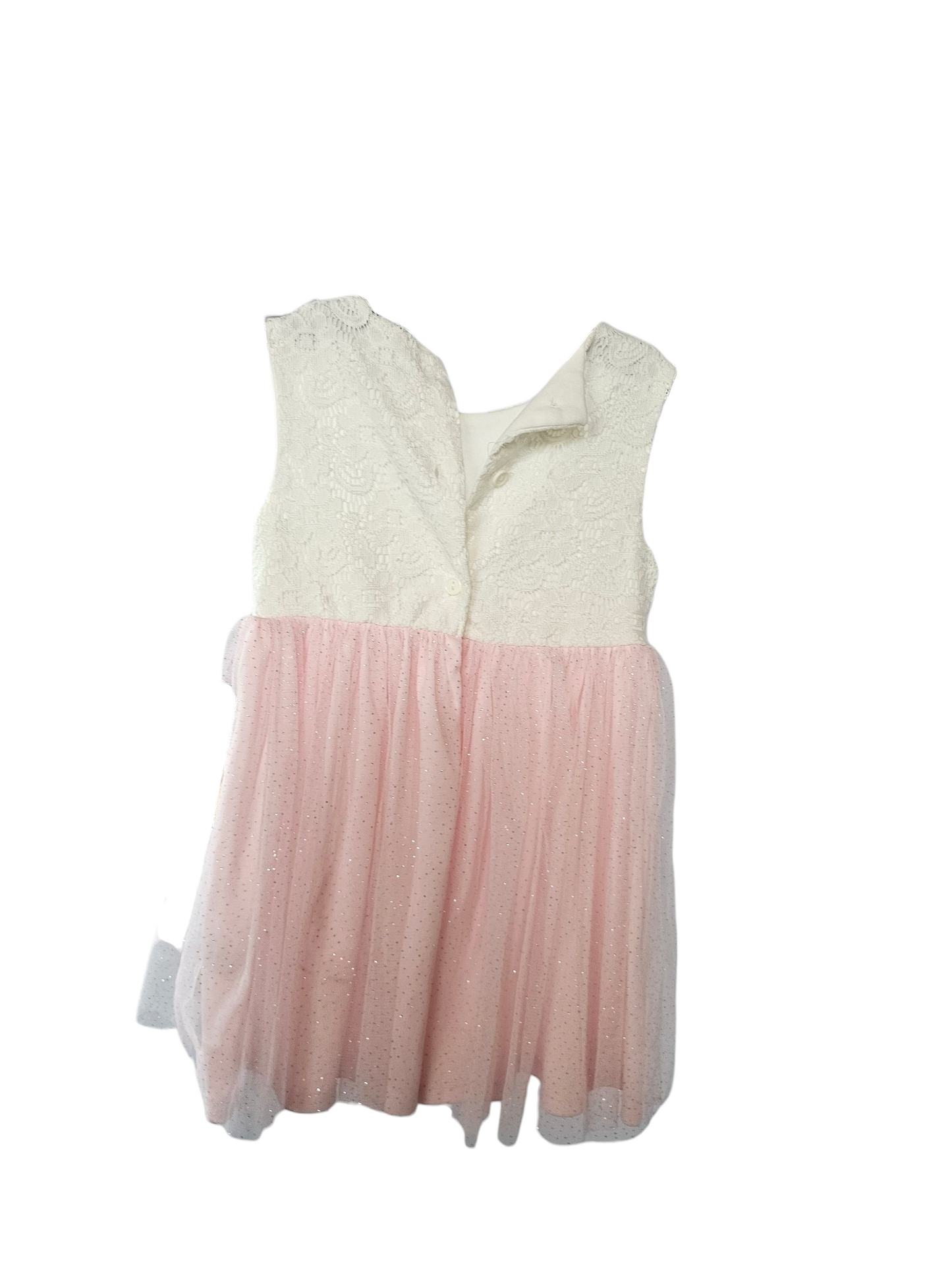 Childs White/Pink Sparkle Dress