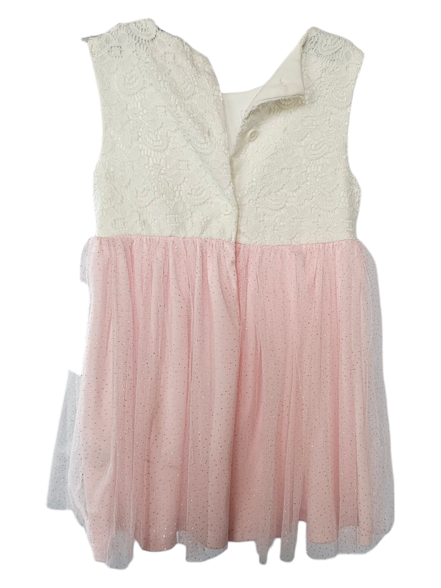 Childs White/Pink Sparkle Dress