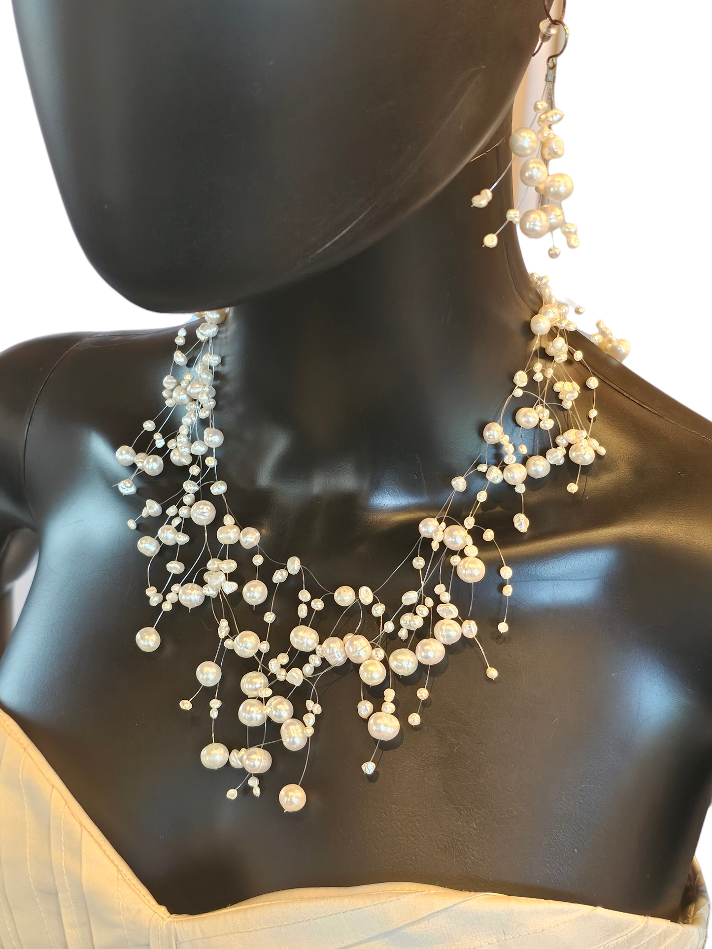 Freshwater Pearl Illusion Starburst Necklace