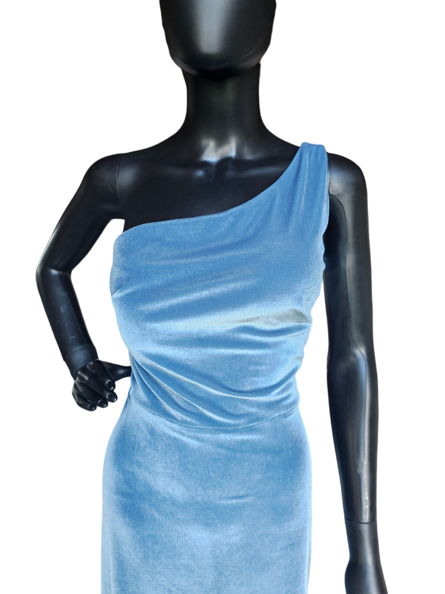 Kennedy Blue "Keely" Velvet One Shoulder