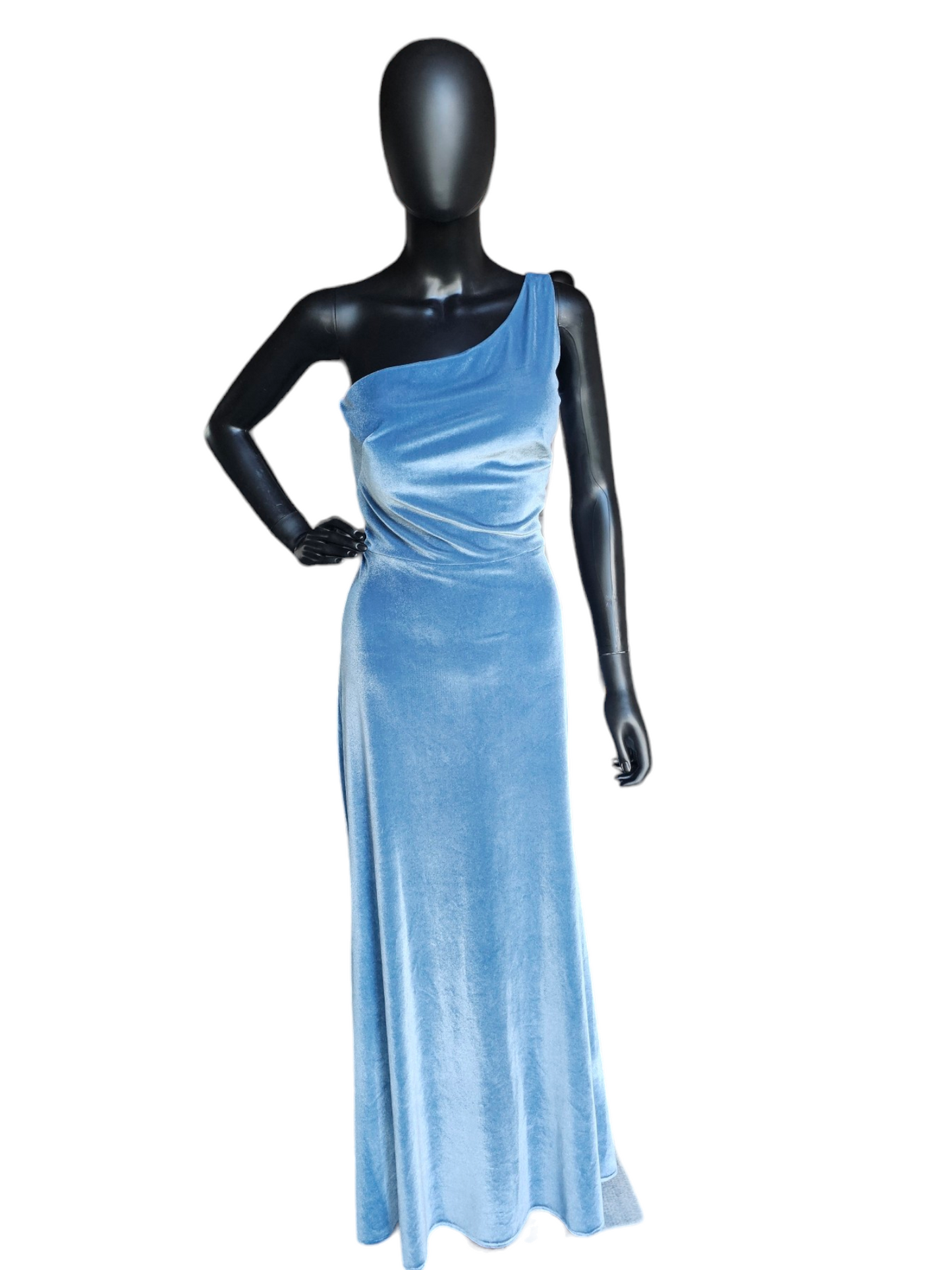 Kennedy Blue "Keely" Velvet One Shoulder