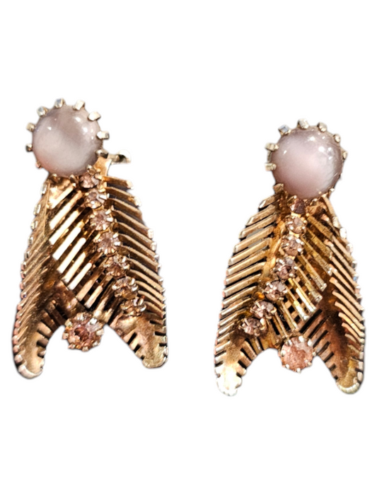 Lavendar & Gold Clip Earring