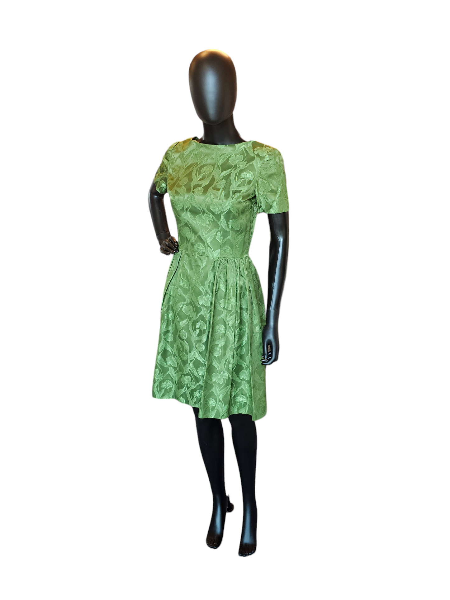 Vintage 50's Sage Brocade Party Dress