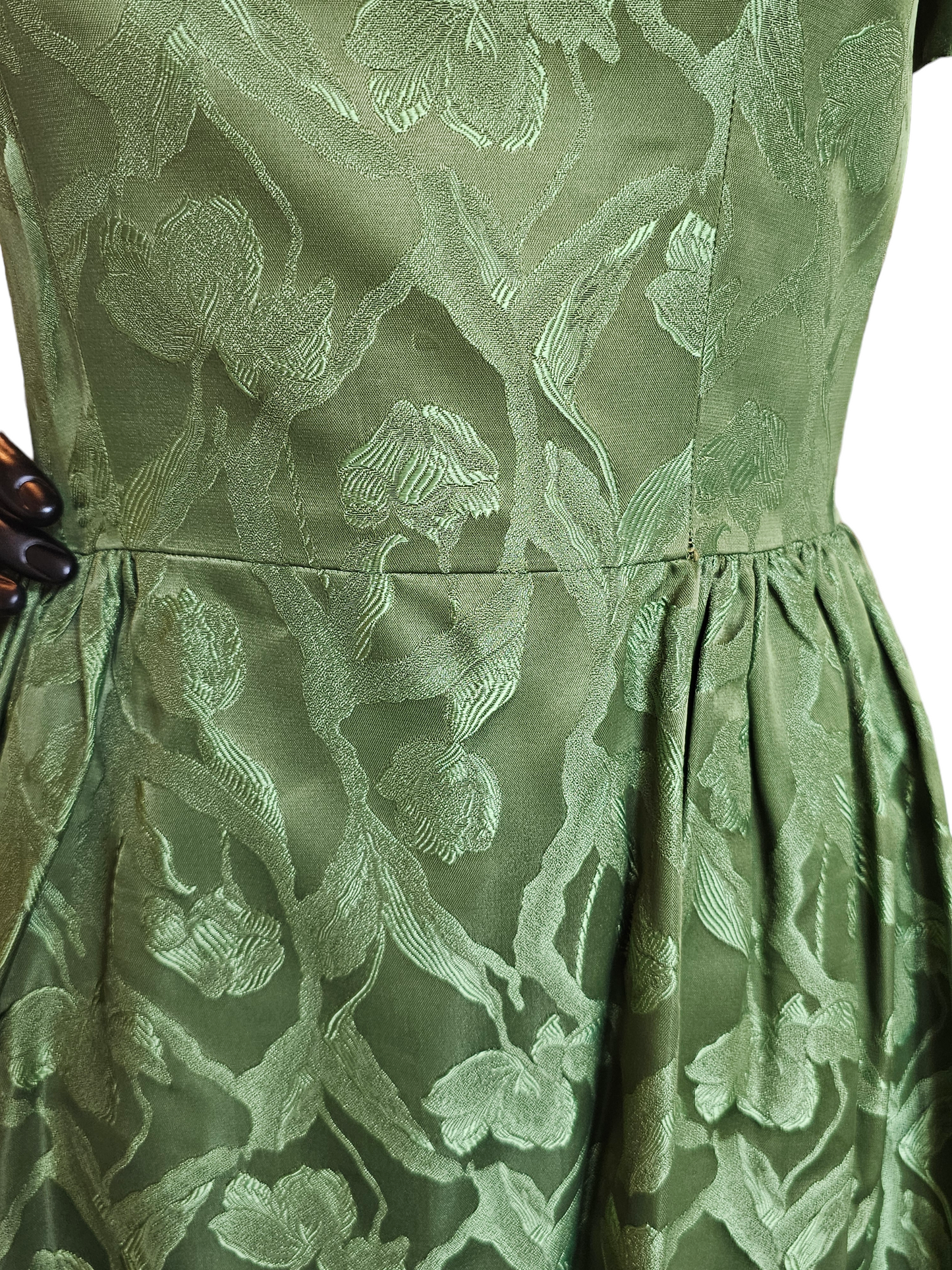 Vintage 50's Sage Brocade Party Dress