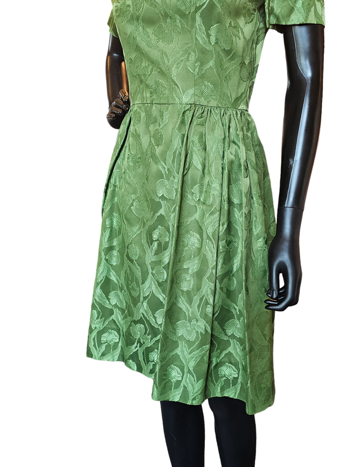 Vintage 50's Sage Brocade Party Dress