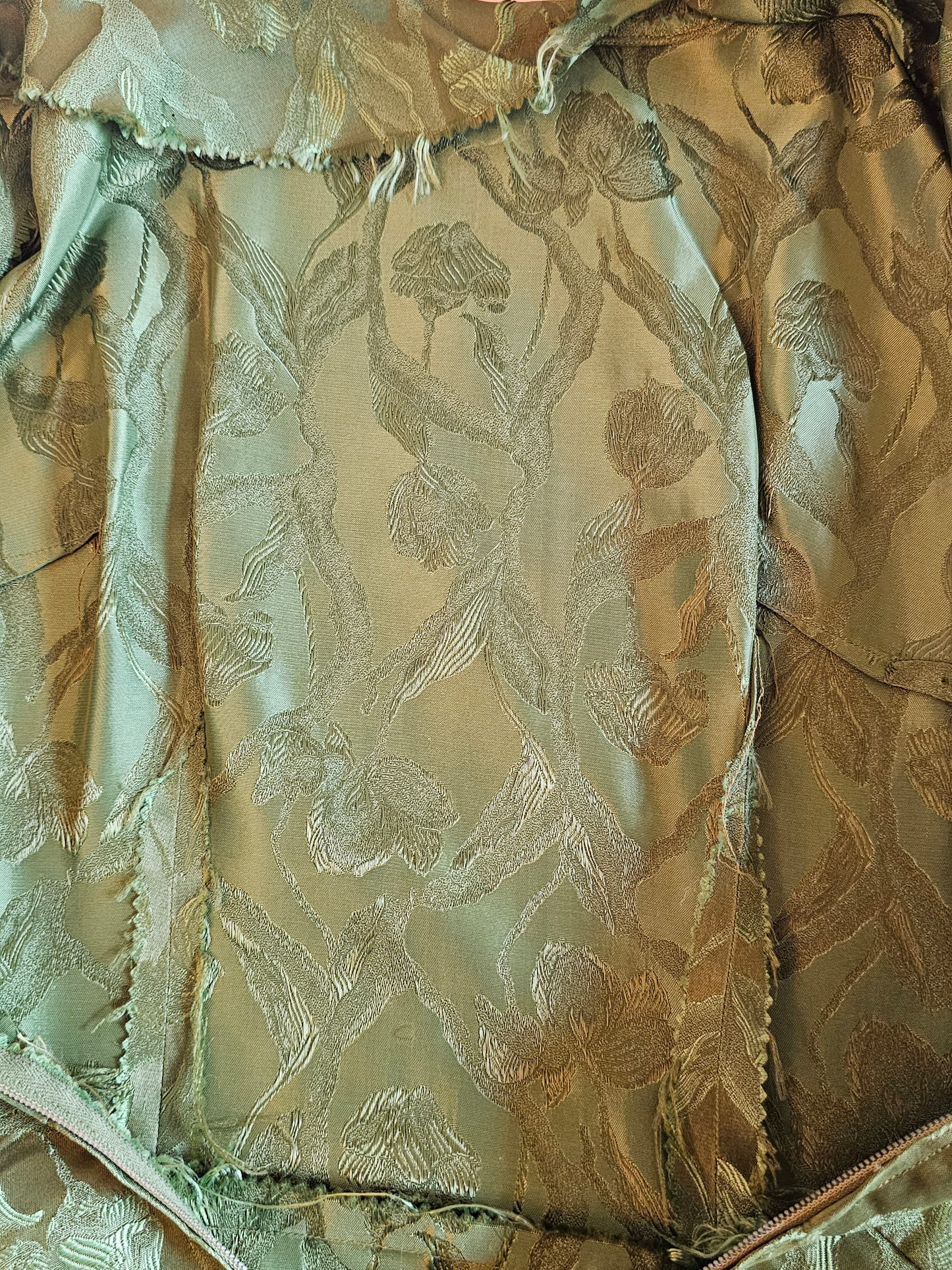 Vintage 50's Sage Brocade Party Dress