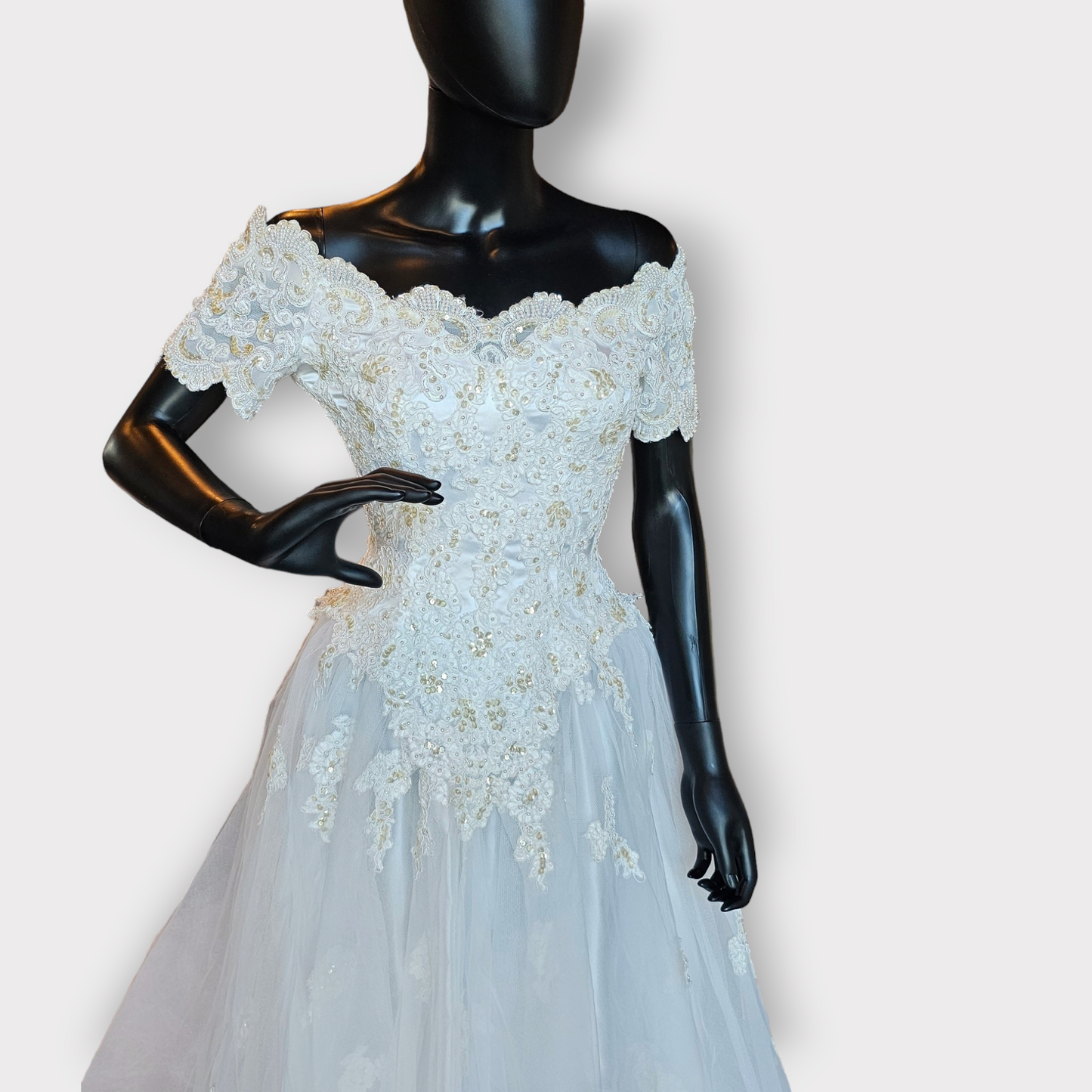 Vintage White Mon Cheri Ballgown Wedding Dress