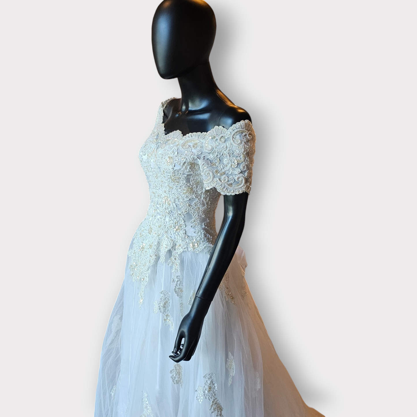 Vintage White Mon Cheri Ballgown Wedding Dress