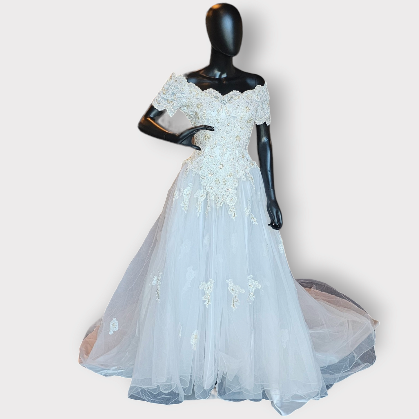 Vintage White Mon Cheri Ballgown Wedding Dress