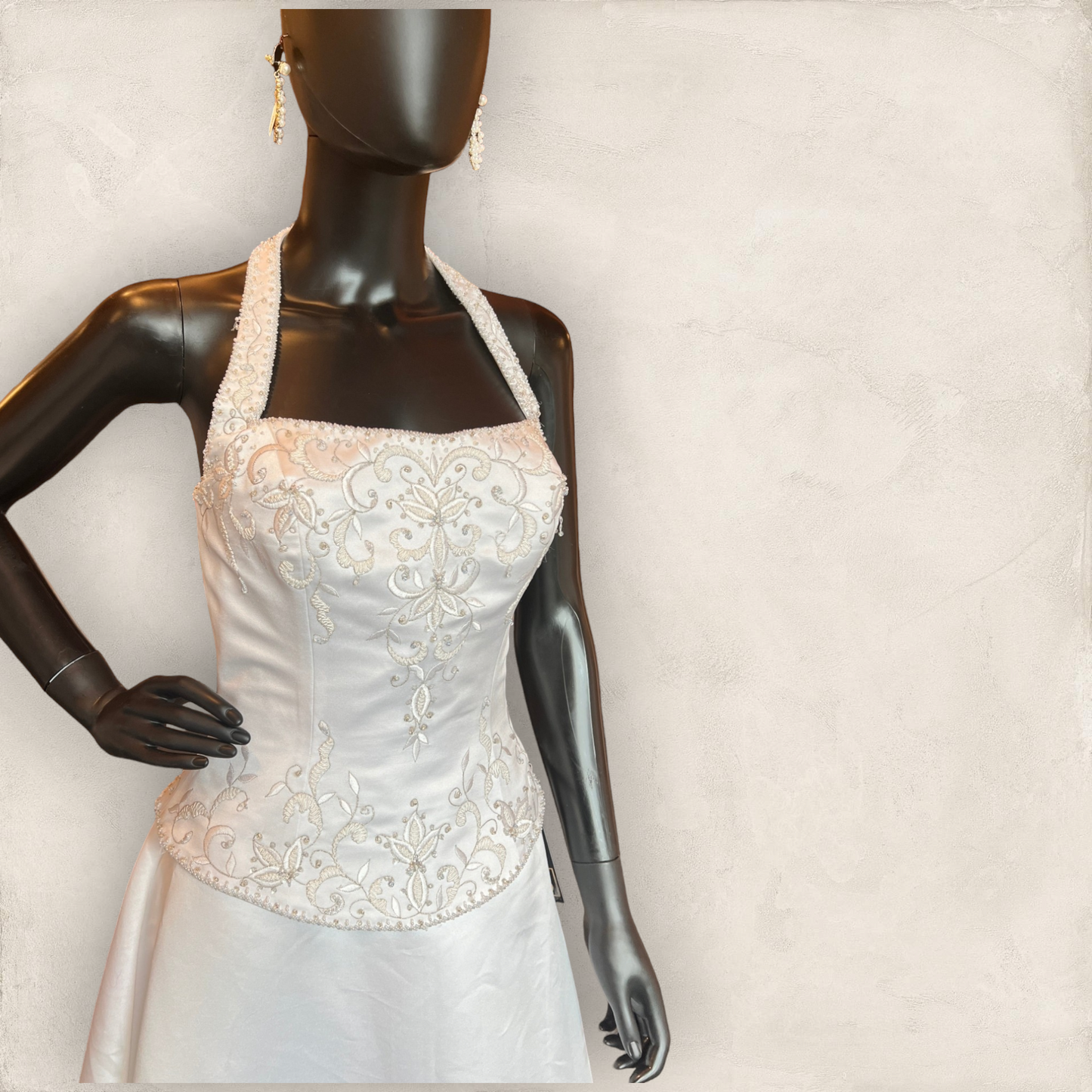 Joli Bridal White Halter Wedding Gown