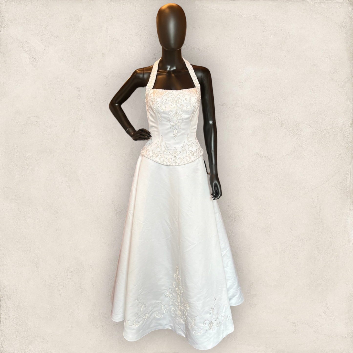 Joli Bridal White Halter Wedding Gown