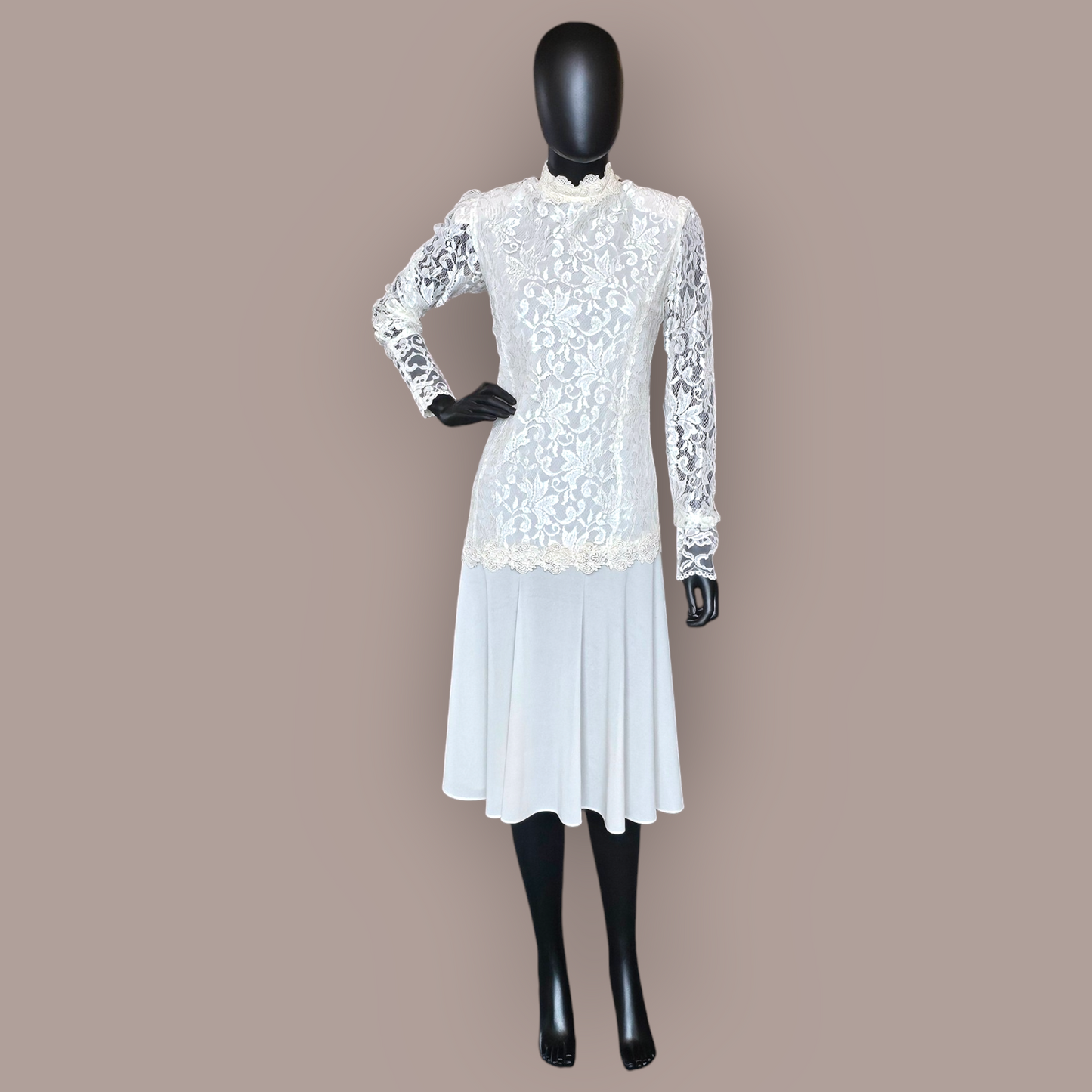 1980s Ivory Courthouse Wedding Dress