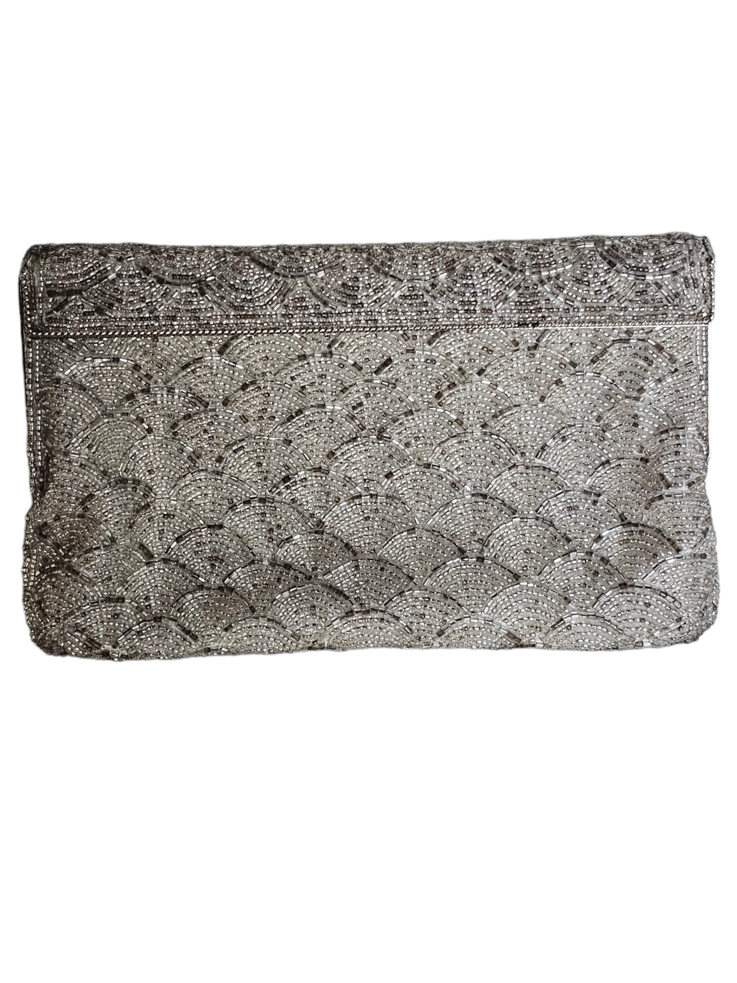 Silver Beaded Clutch