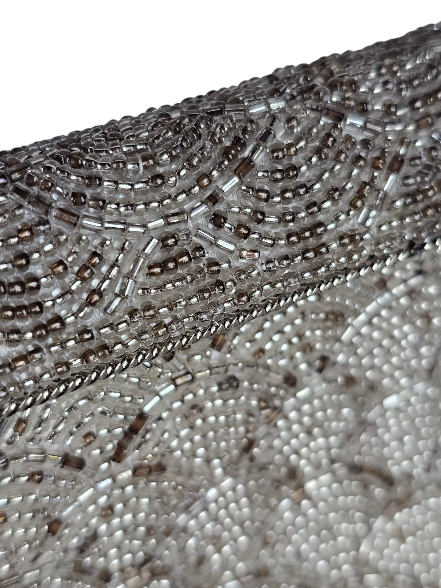 Silver Beaded Clutch