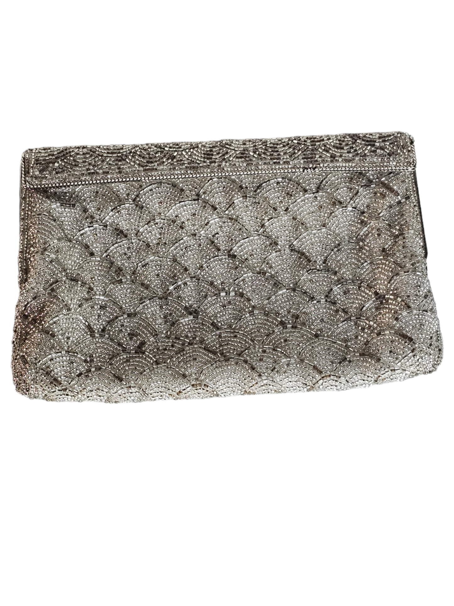 Silver Beaded Clutch