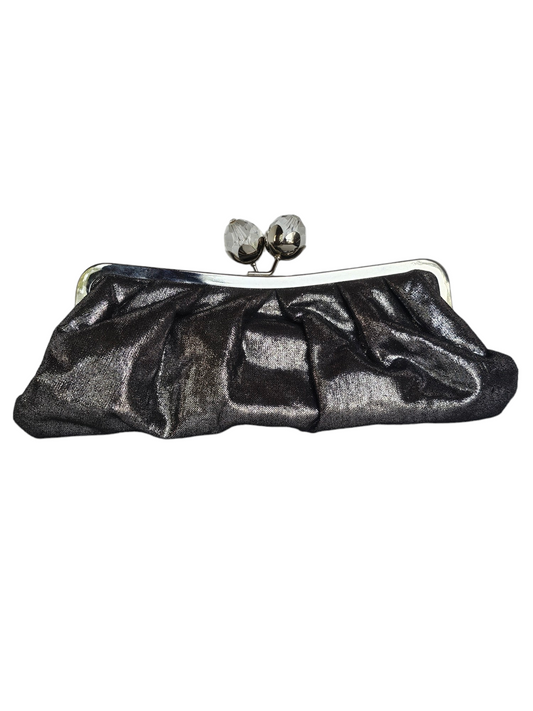 Silver Crystal Snap Clutch