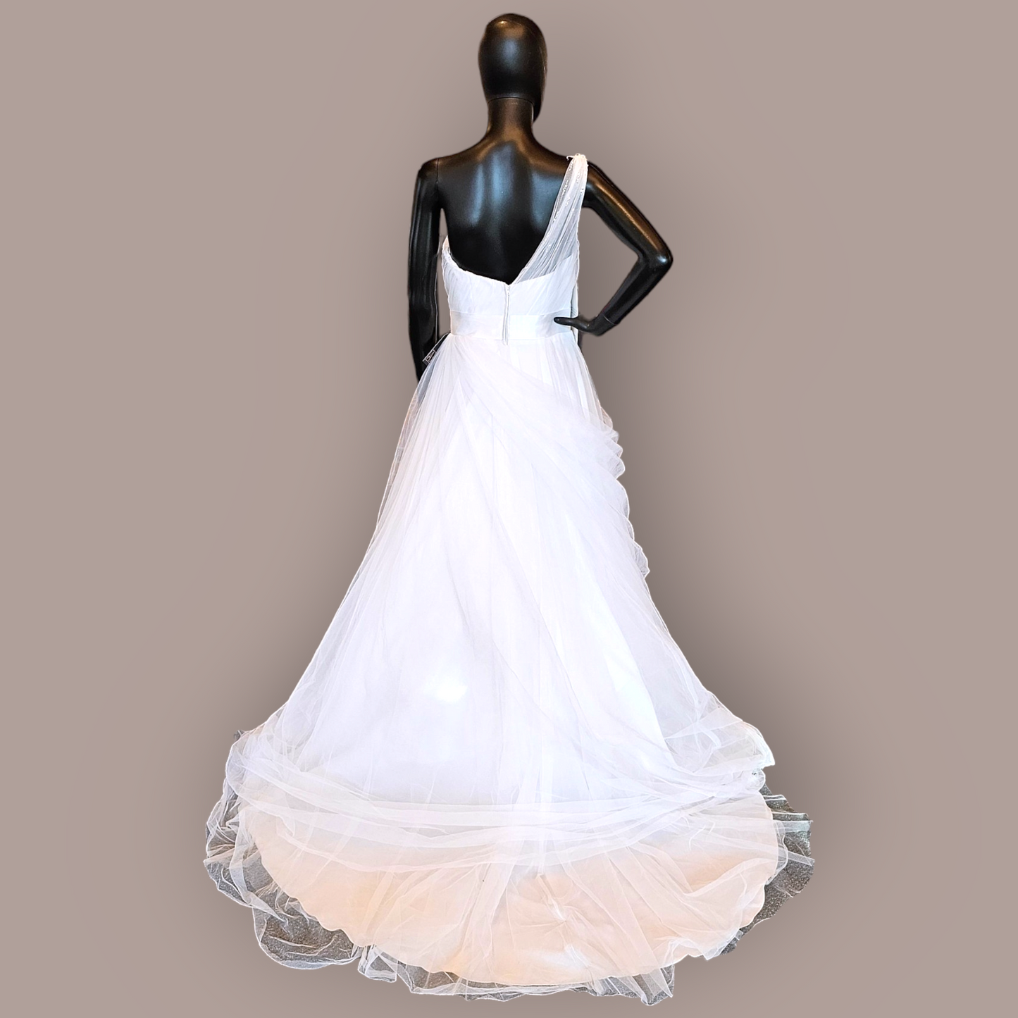 Alfred Angelo One Shoulder Tulle Wedding Gown