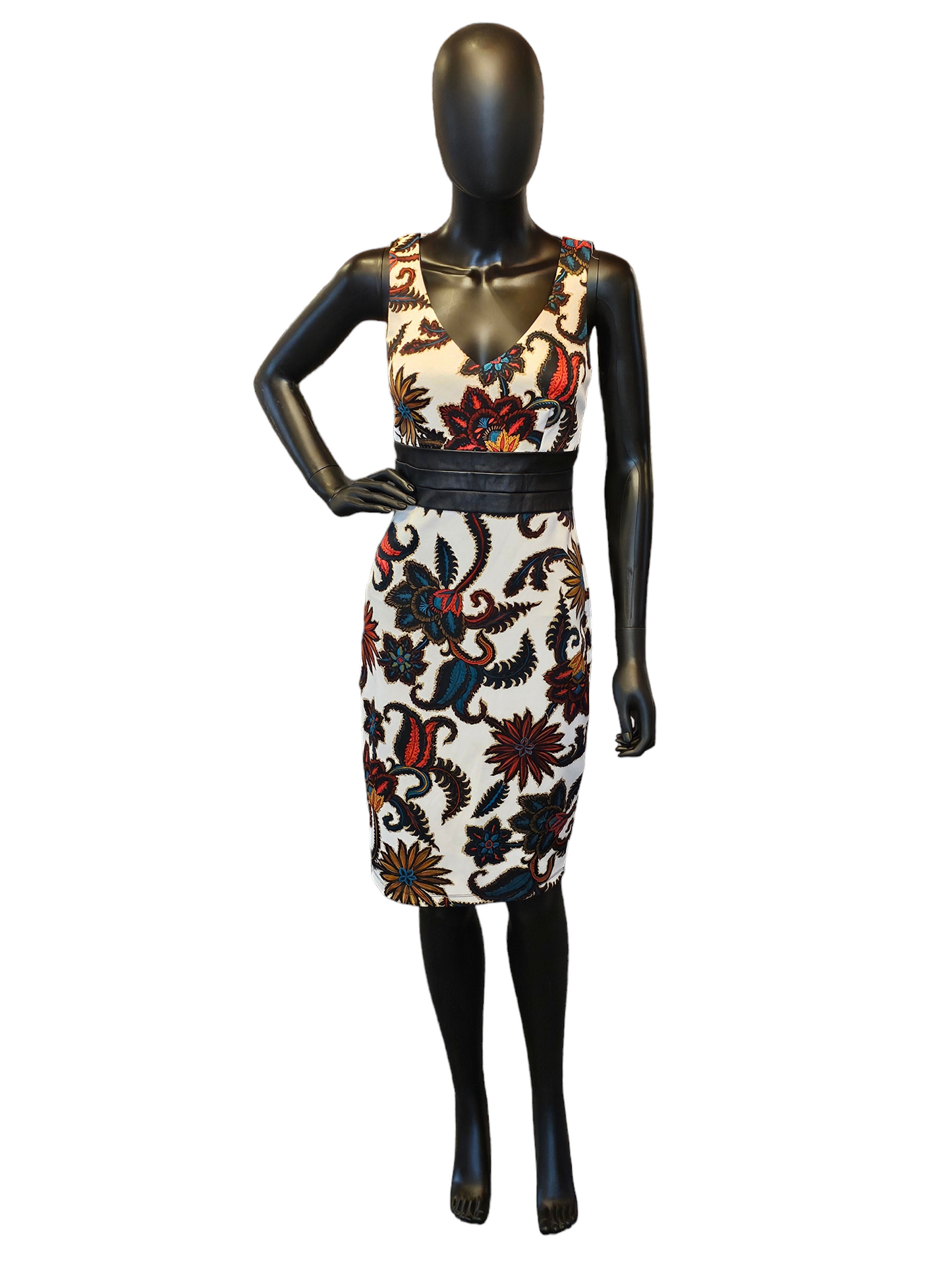 Bisou Bisou Pattern Stretch Jersey Sheath Cocktail Dress