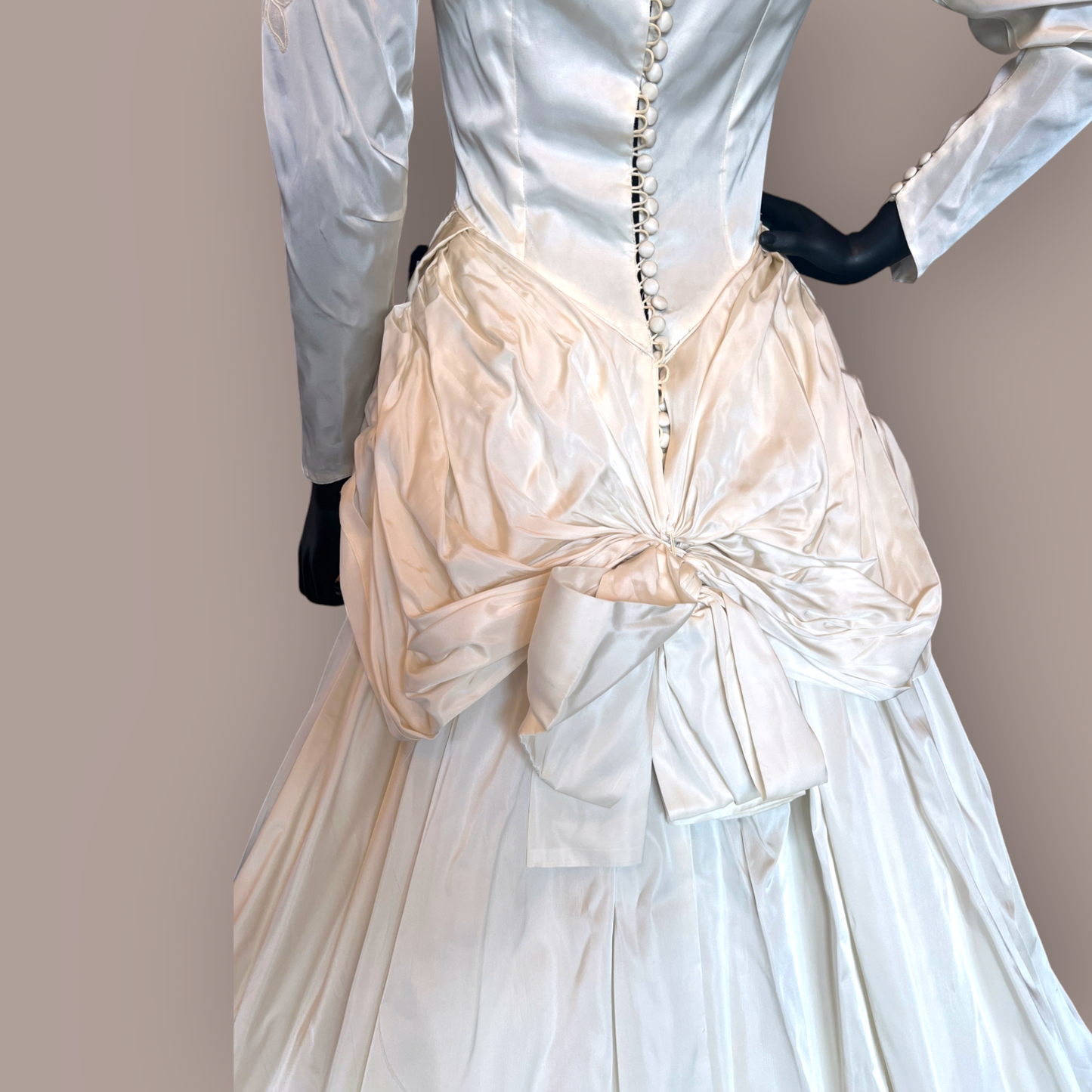 Vintage 50's Ivory Taffeta Wedding Gown