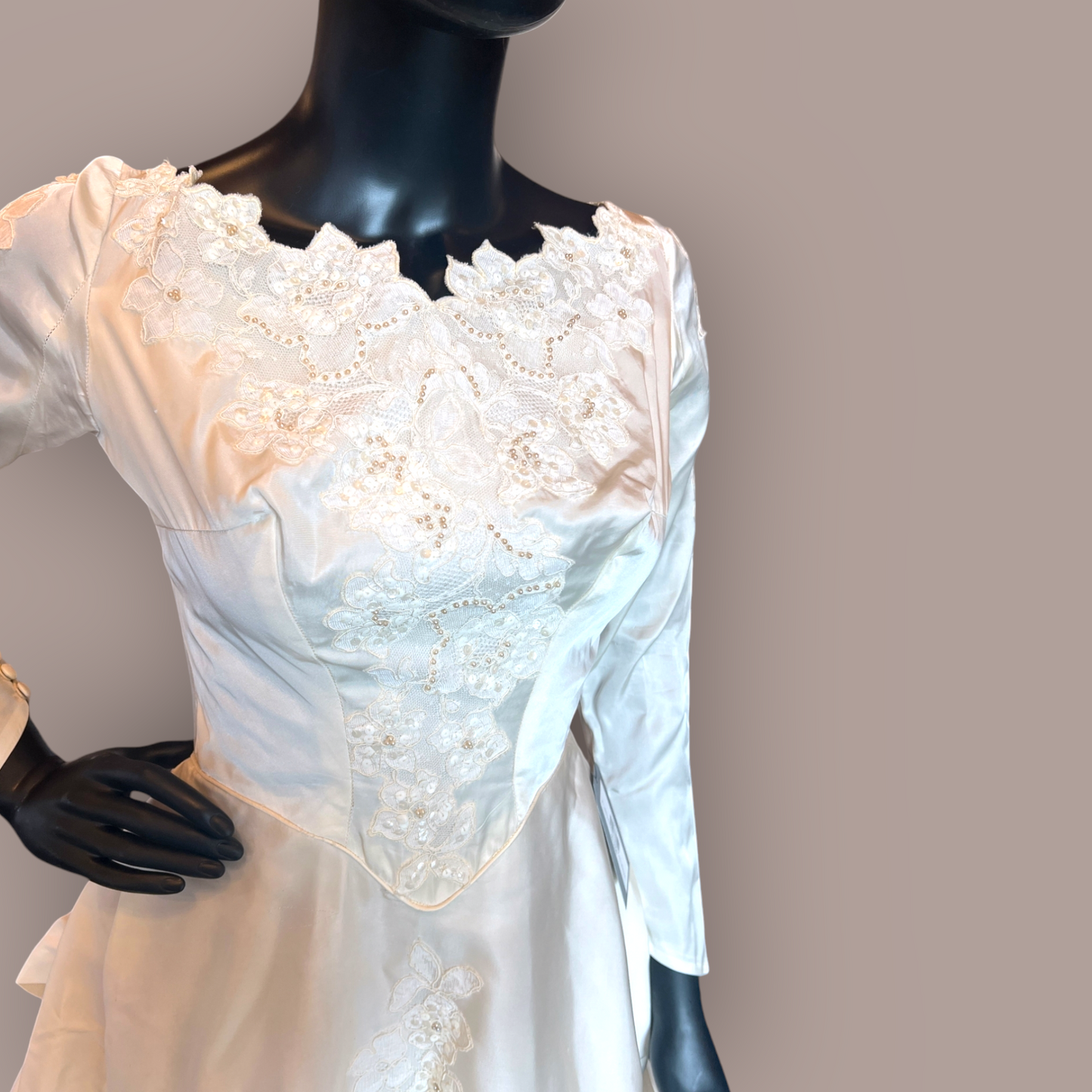 Vintage 50's Ivory Taffeta Wedding Gown