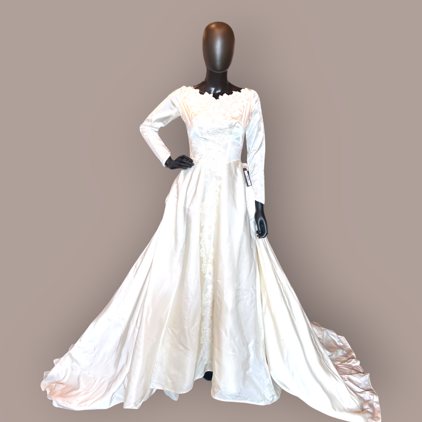 Vintage 50's Ivory Taffeta Wedding Gown