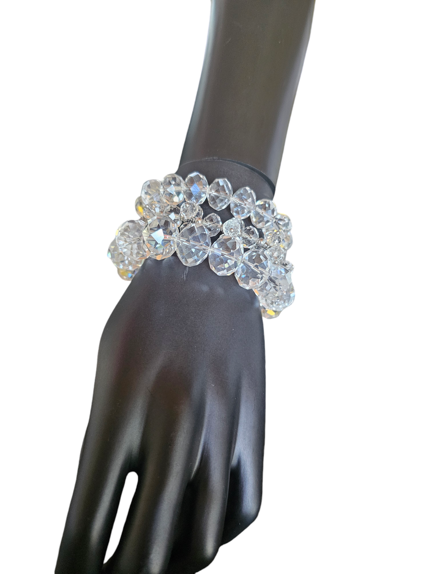 Clear Crystal Bead Stretch Bracelet