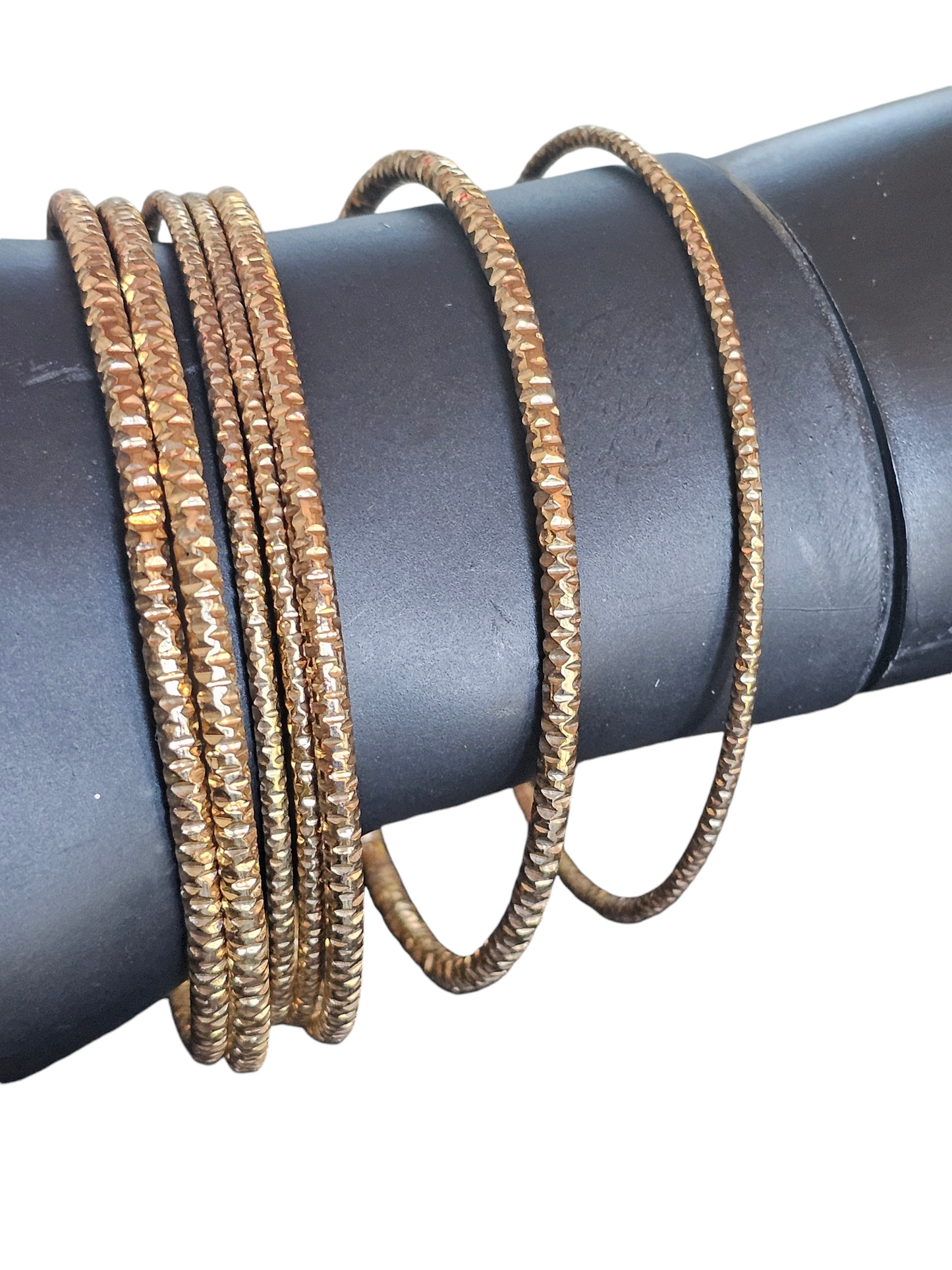 Pressed Brass Bangles (Set of 7)