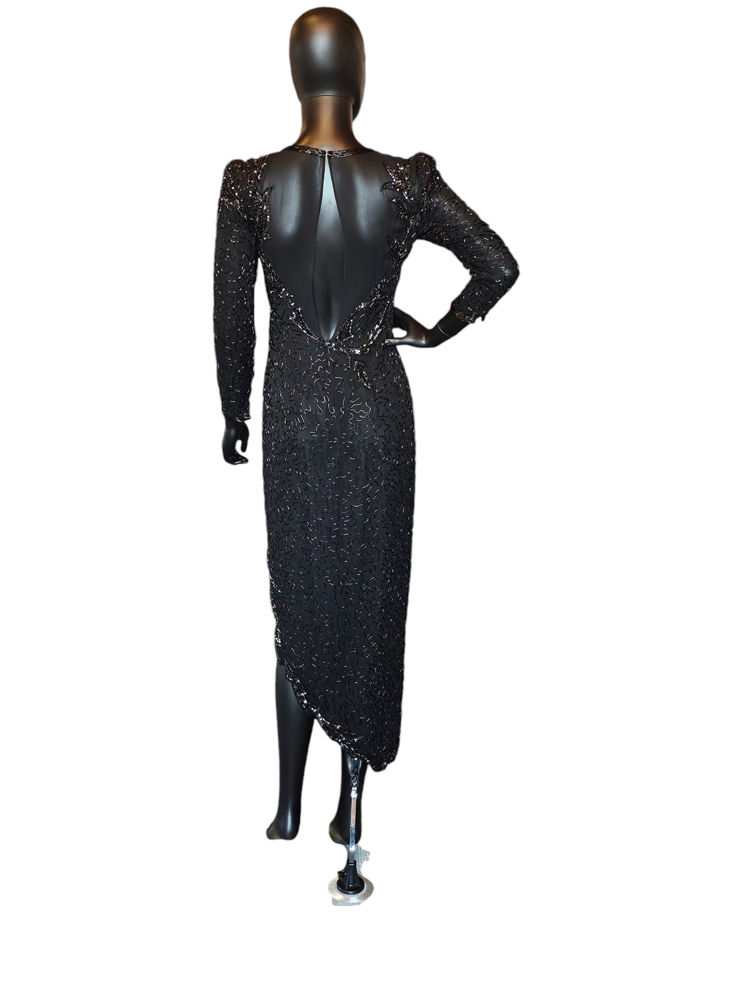 Vintage A.J. Bari Full Beaded Asymmetrical