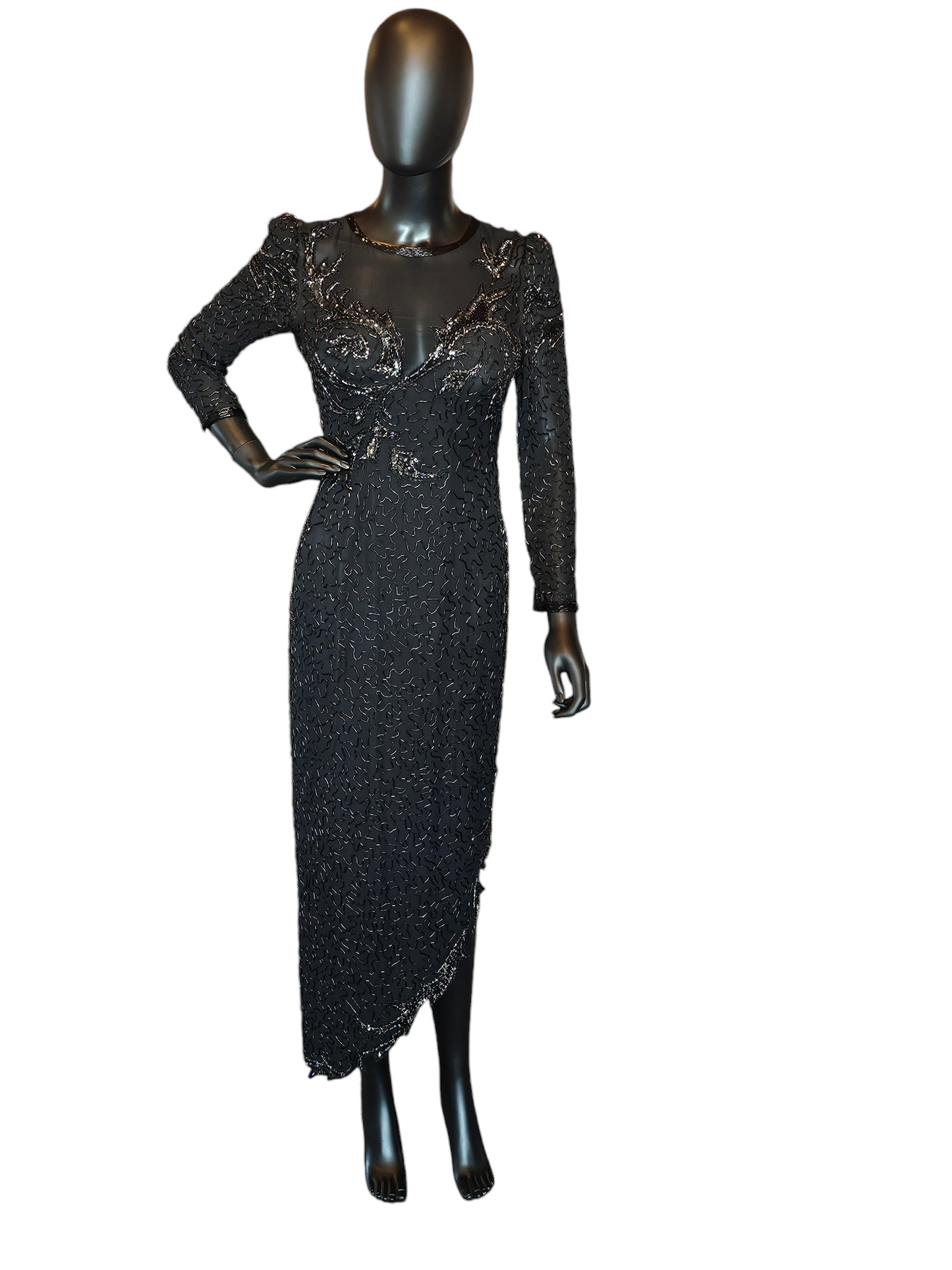 Vintage A.J. Bari Full Beaded Asymmetrical