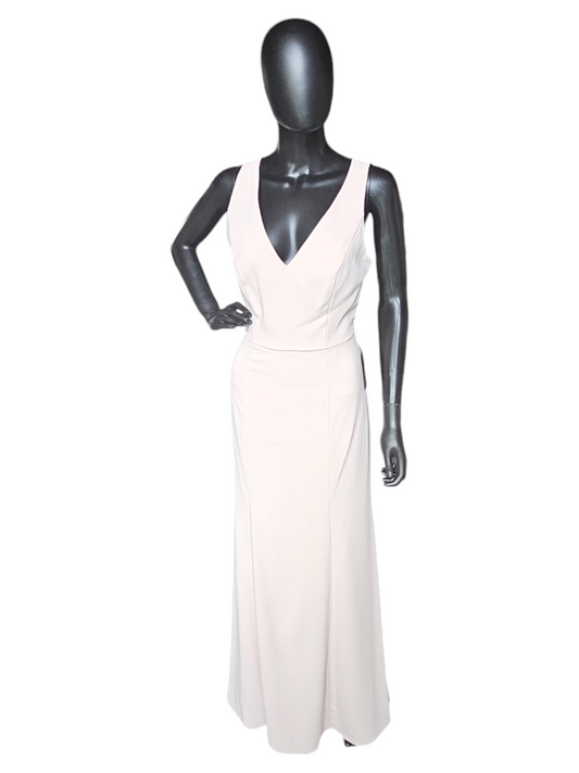 Bella Bridesmaids Nude Crepe Formal Gown