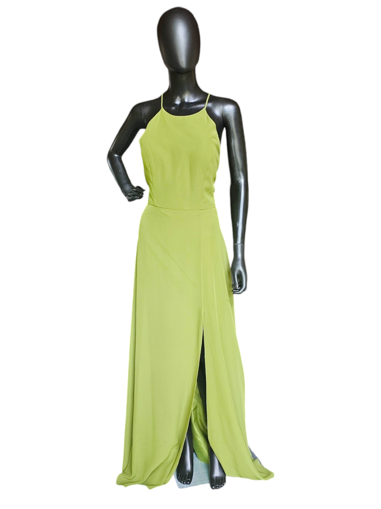 Apple Green Halter Chiffon Formal Gown - Jenny Yoo