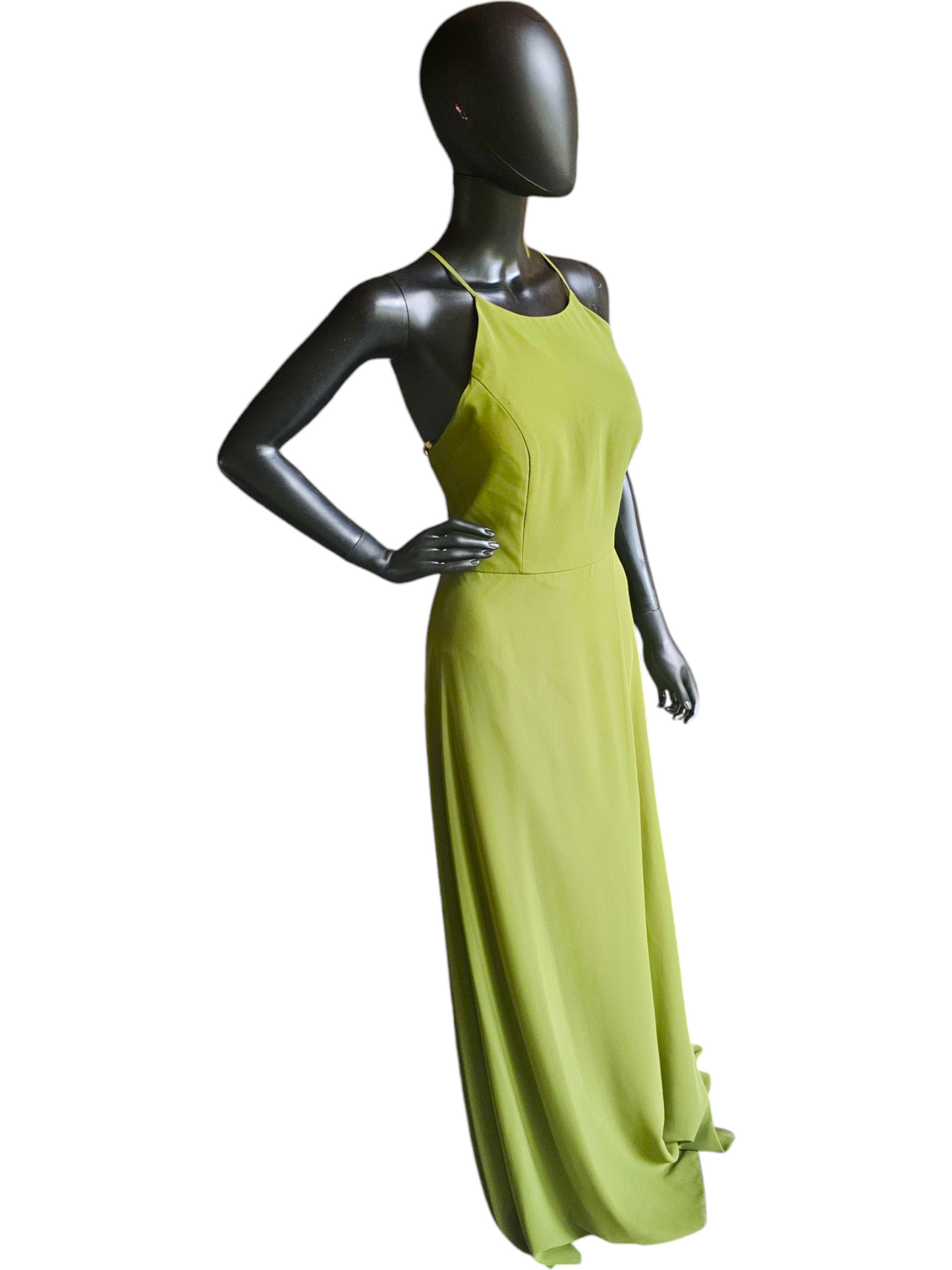 Apple Green Halter Chiffon Formal Gown - Jenny Yoo