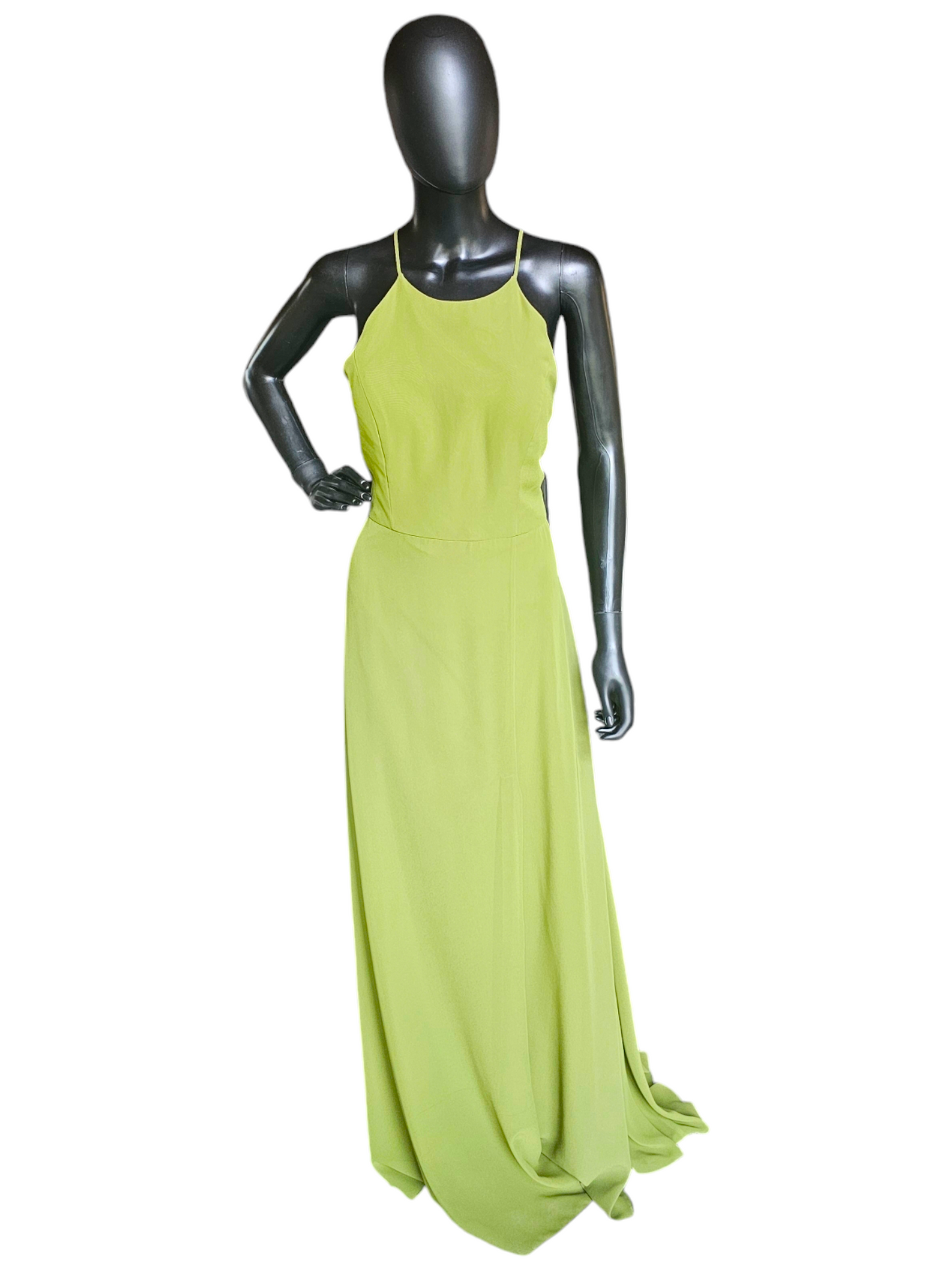 Apple Green Halter Chiffon Formal Gown - Jenny Yoo