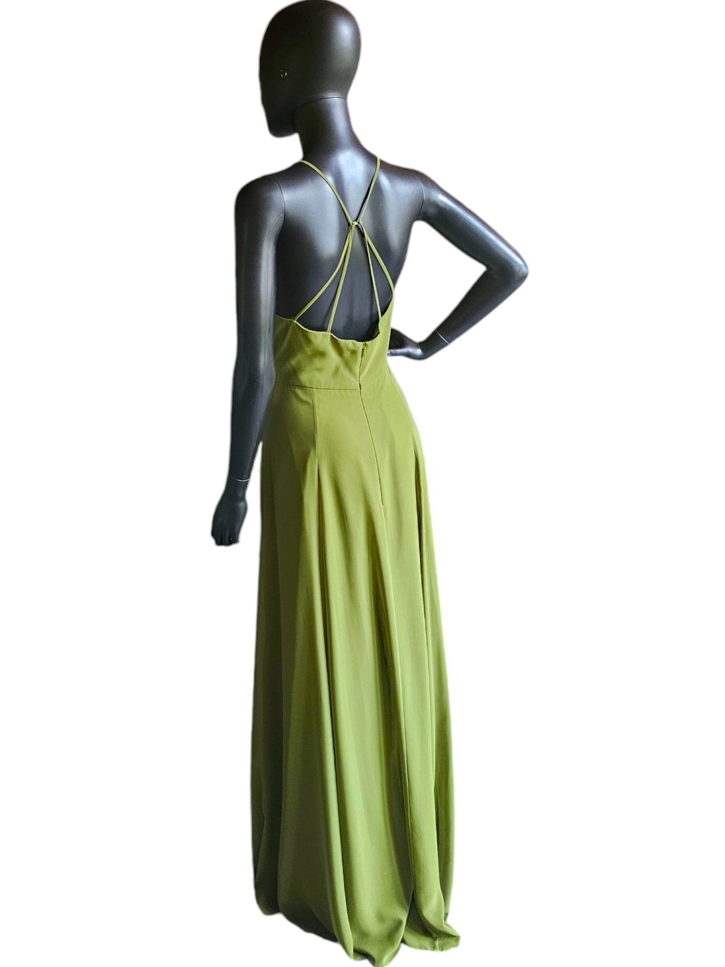 Apple Green Halter Chiffon Formal Gown - Jenny Yoo