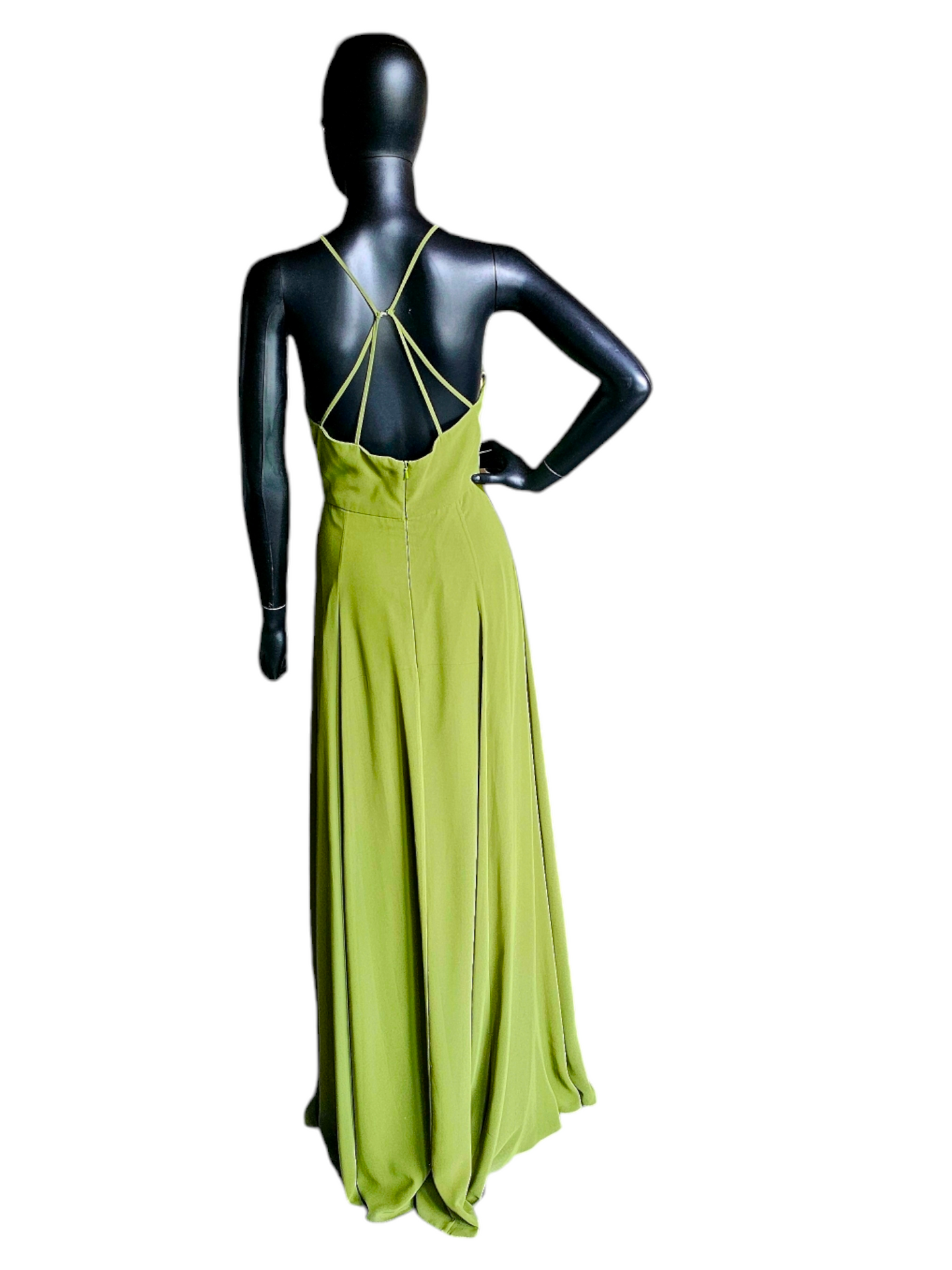 Apple Green Halter Chiffon Formal Gown - Jenny Yoo