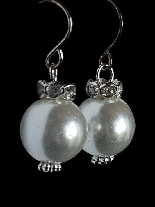 Faux Pearl with Swakovski Findings Earring