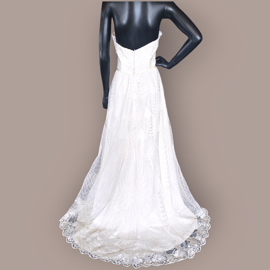 Val Stefani Embroidered Sweetheart Wedding Gown